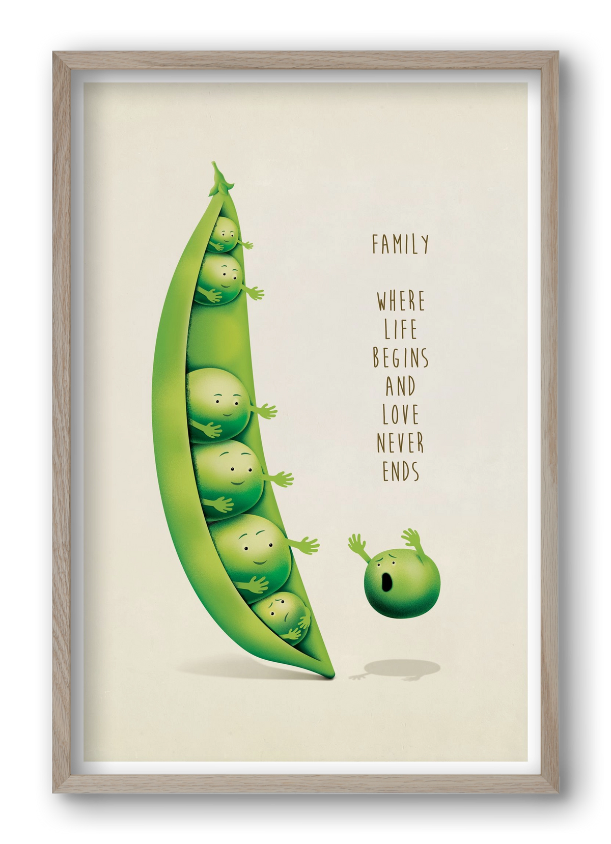 Borsó Family, 40x60 cm (40x60 cm), Tölgy keret