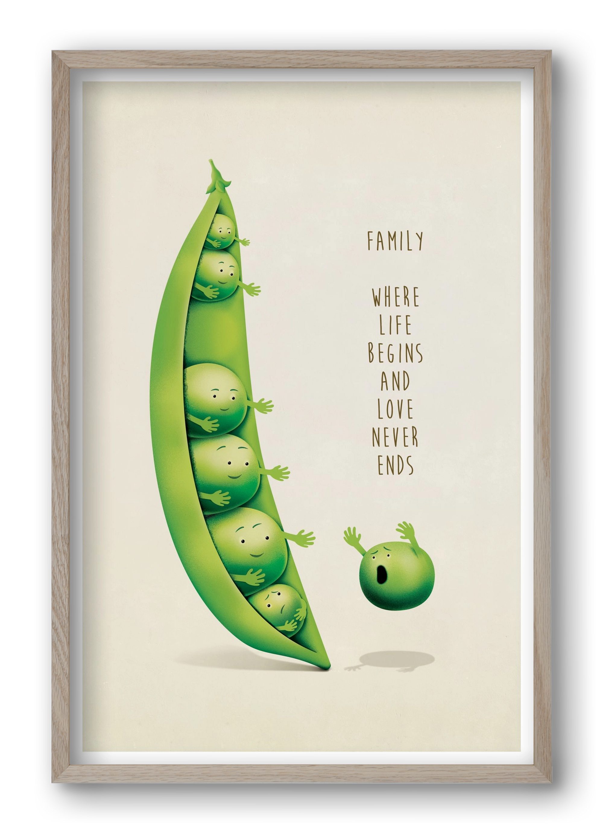 Borsó Family, 40x60 cm (40x60 cm), Tölgy keret