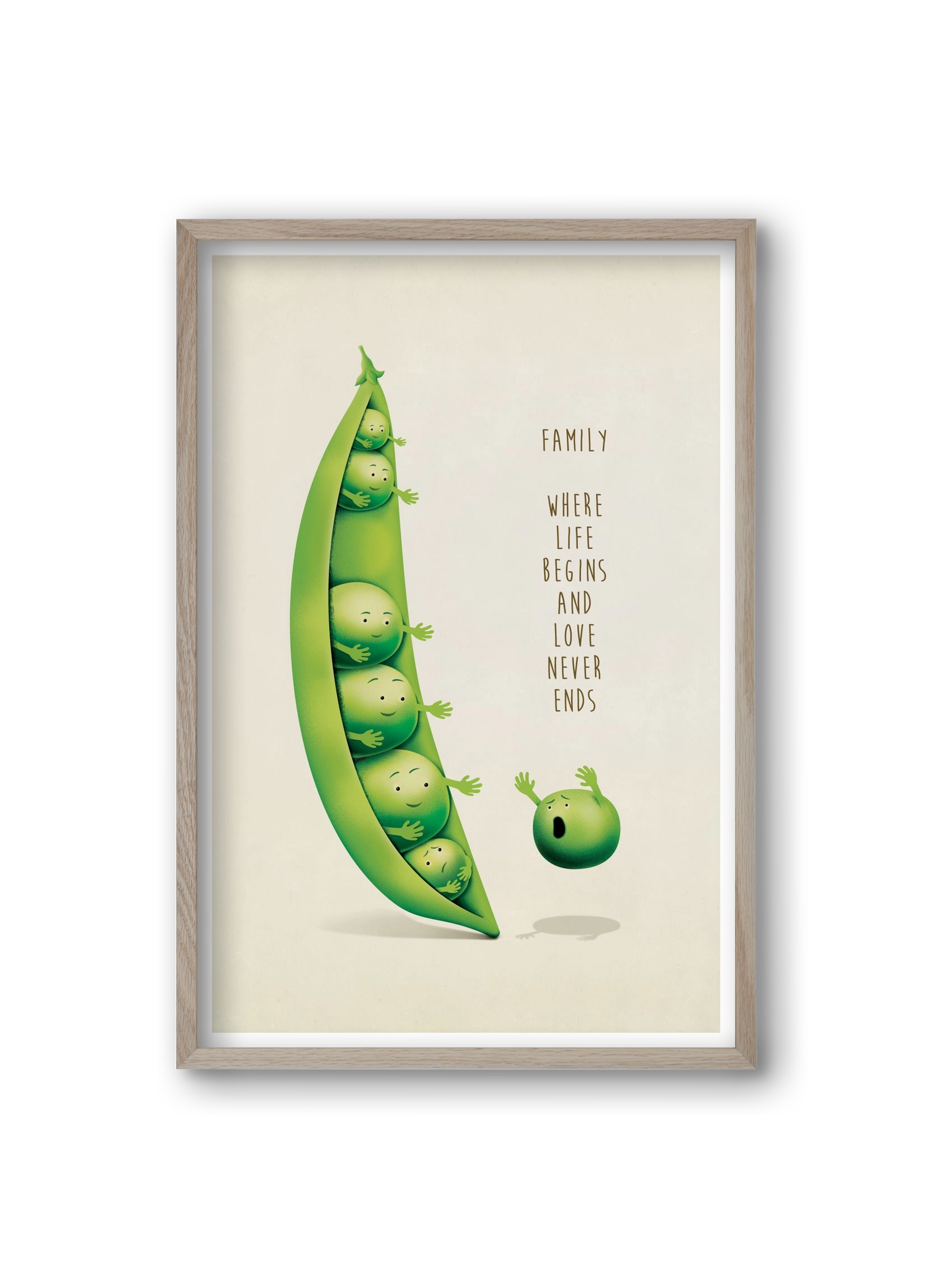 Borsó Family, 20x30 cm (20x30 cm), Tölgy keret