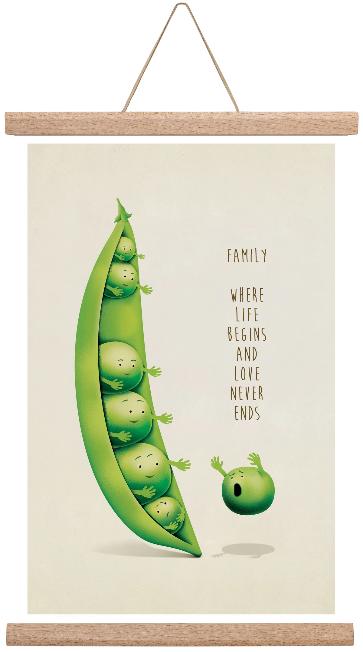 Borsó Family, 30x45 cm (30x45 cm), Tölgy akasztó