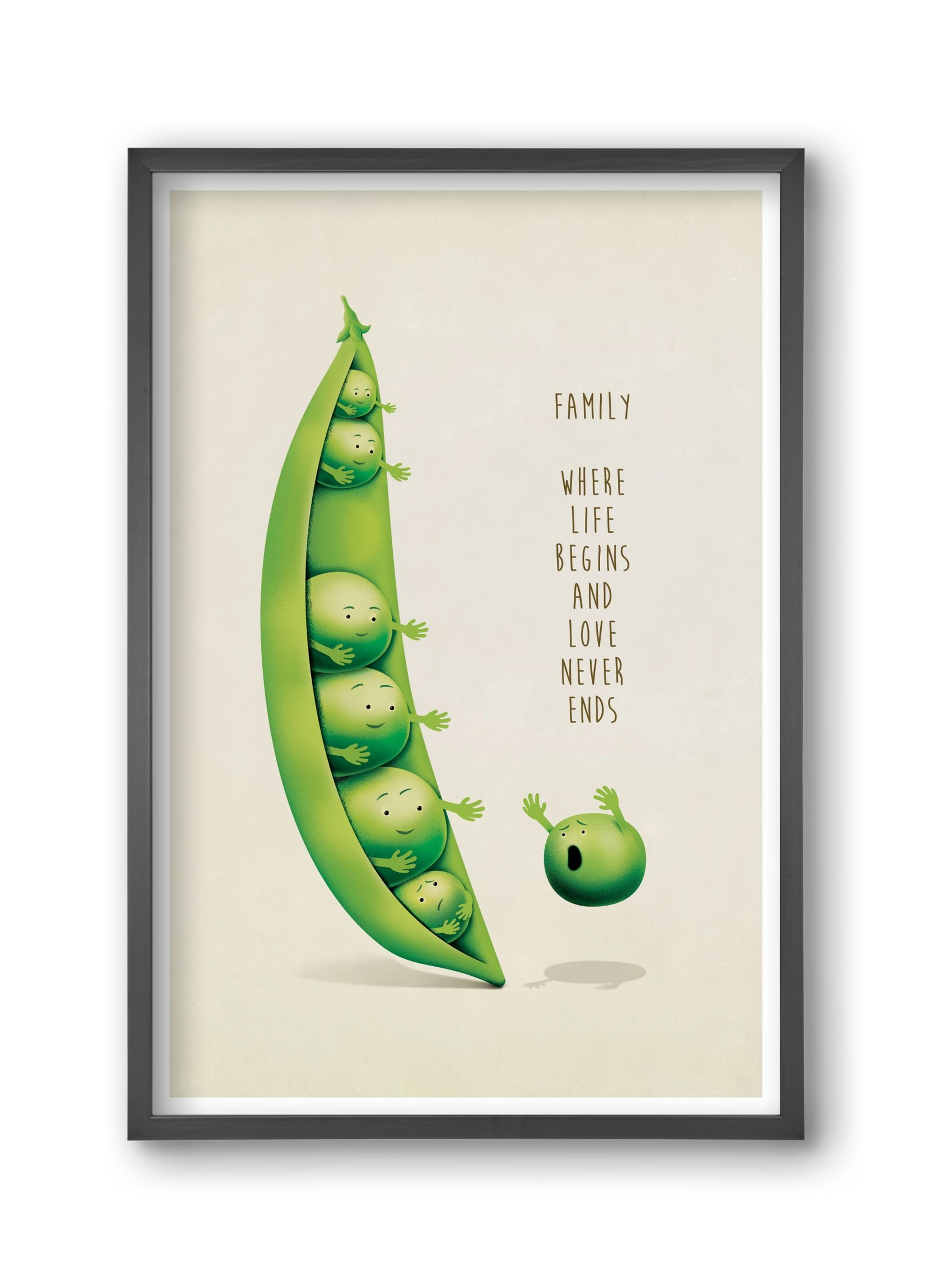 Borsó Family, 30x45 cm (30x45 cm), Fekete keret