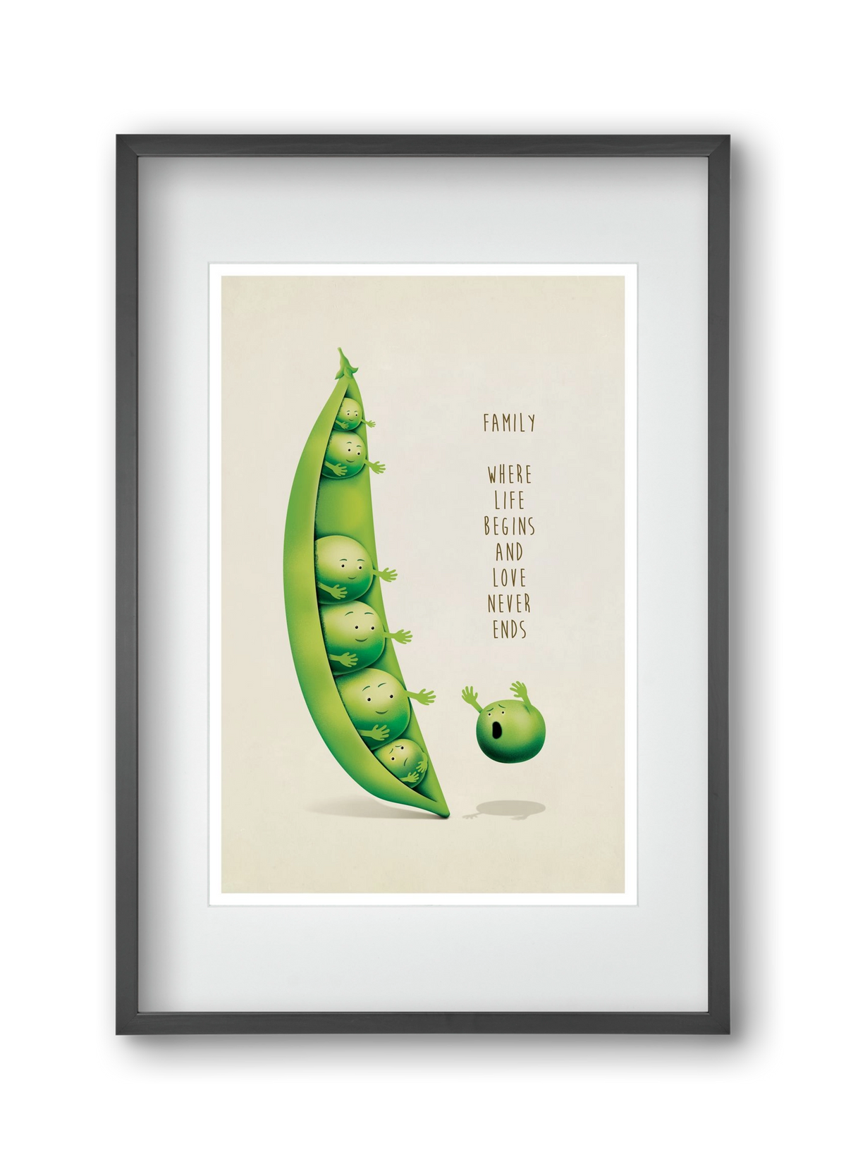 Borsó Family, 30x45 cm (20x30 cm), Fekete keret, paszpartuval