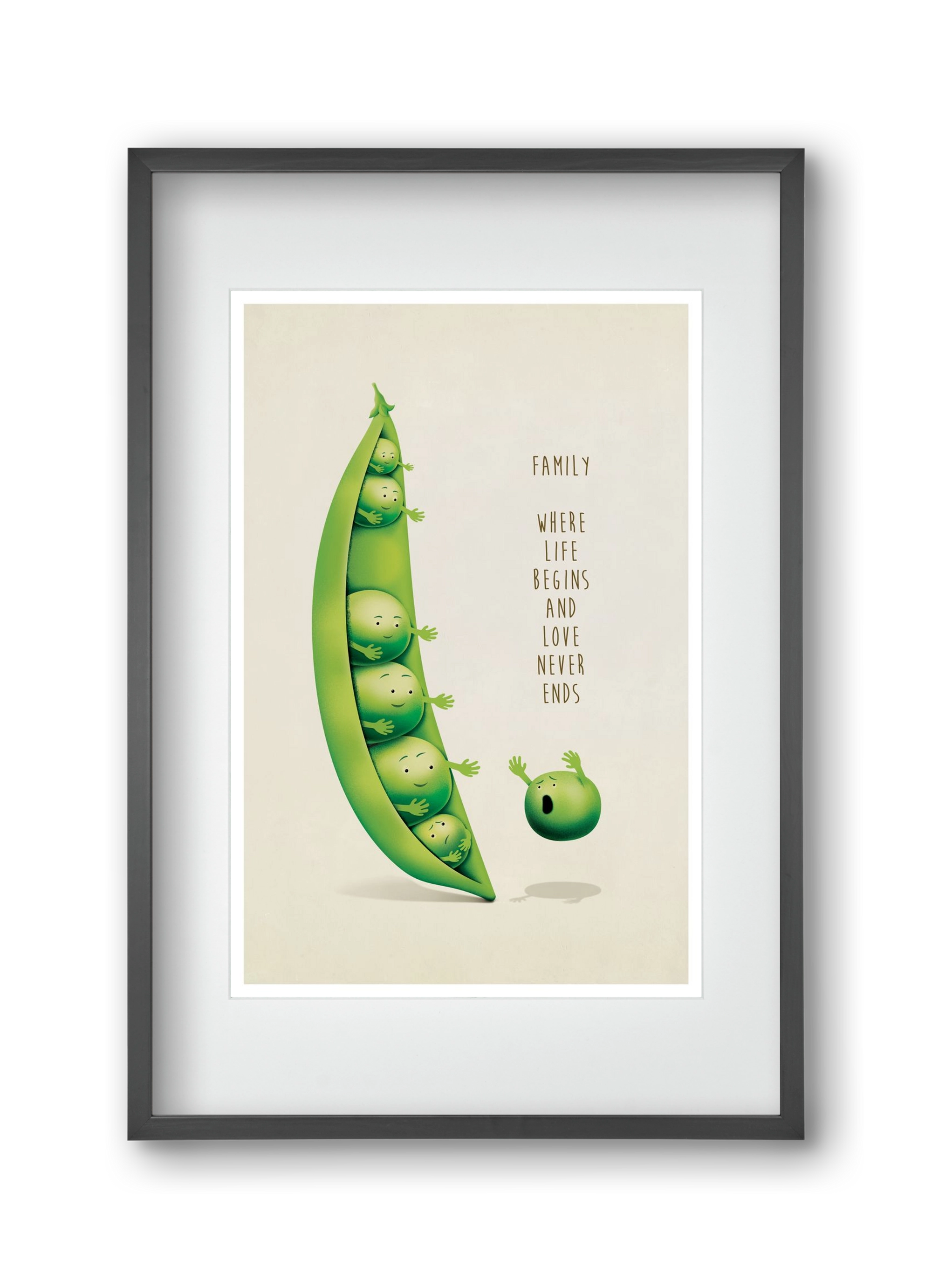 Borsó Family, 30x45 cm (20x30 cm), Fekete keret, paszpartuval