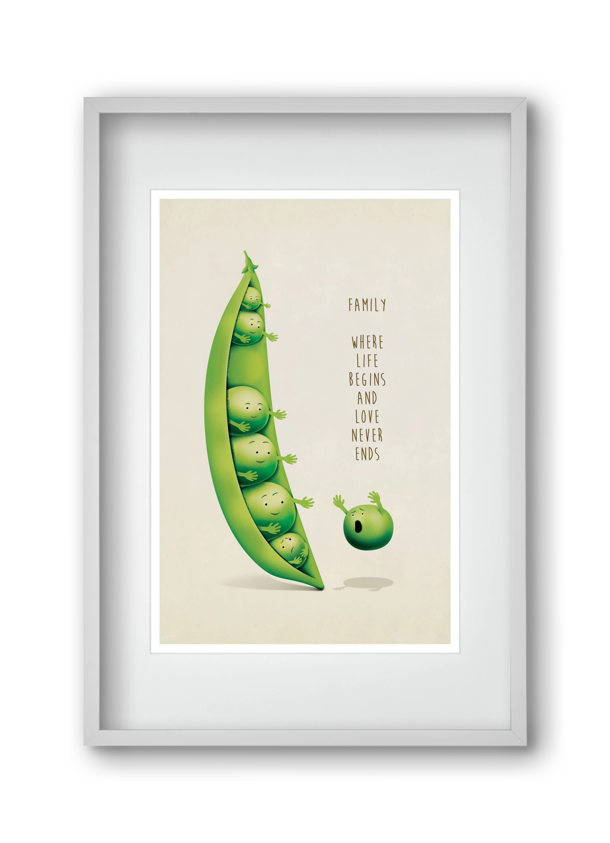Borsó Family, 30x45 cm (20x30 cm), Fehér keret, paszpartuval