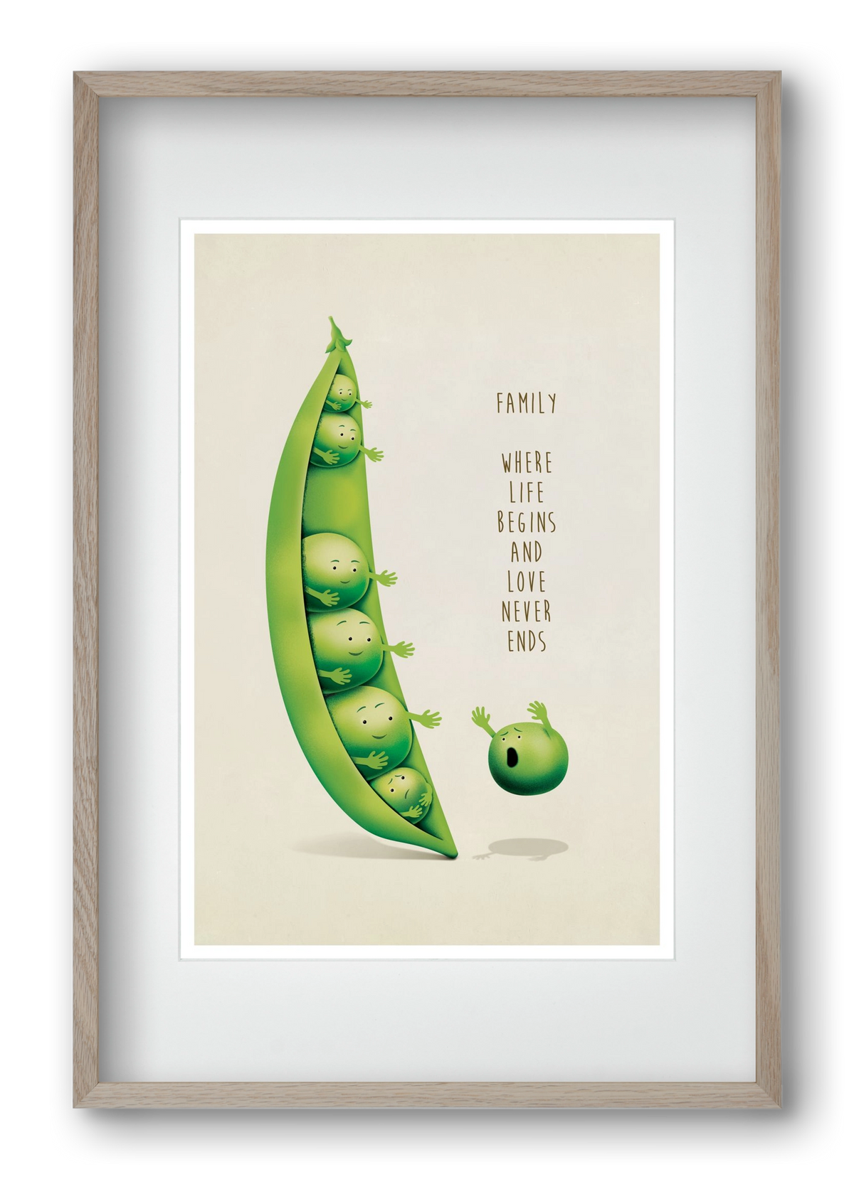 Borsó Family, 40x60 cm (30x45 cm), Tölgy keret, paszpartuval