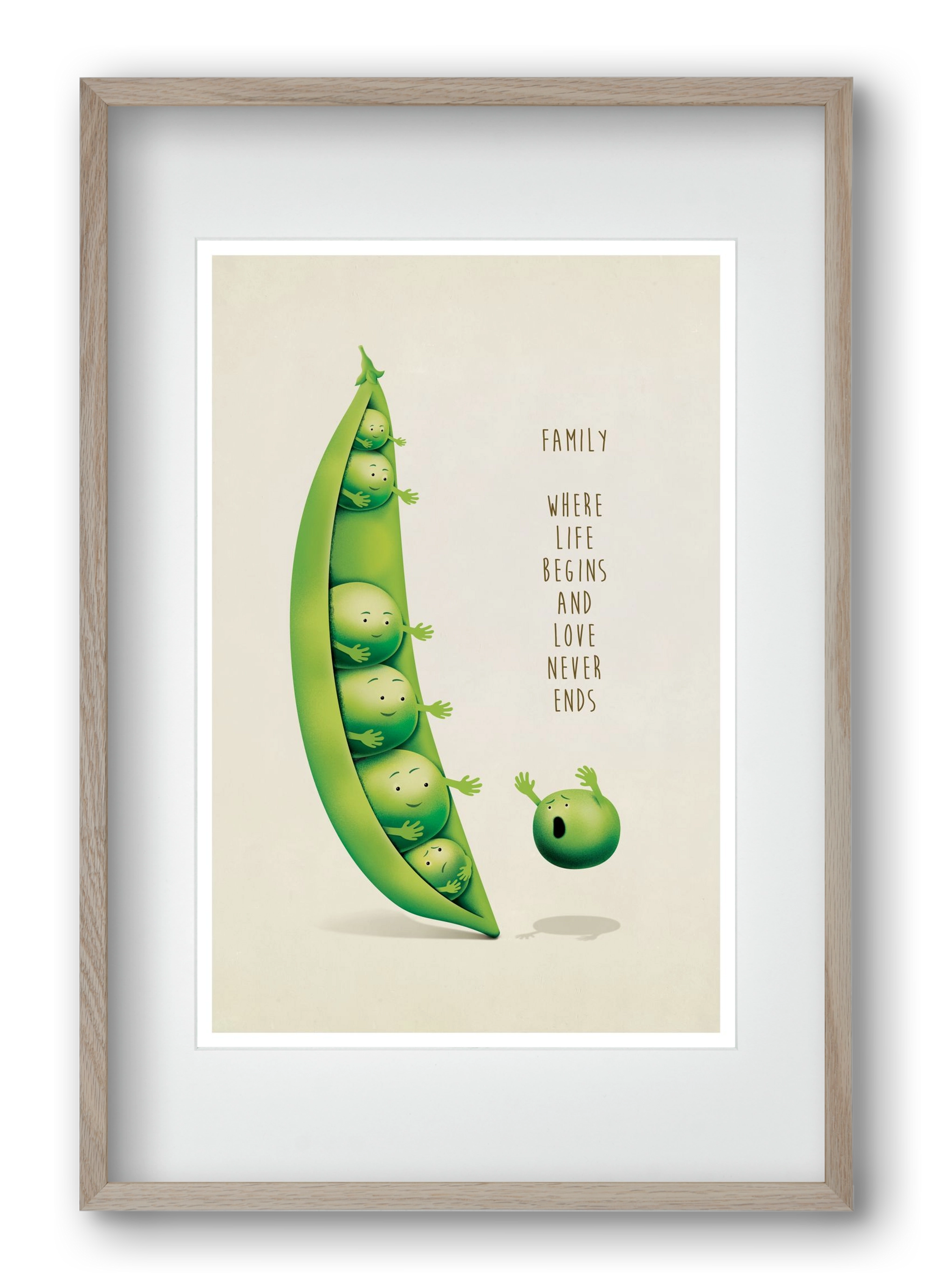 Borsó Family, 40x60 cm (30x45 cm), Tölgy keret, paszpartuval