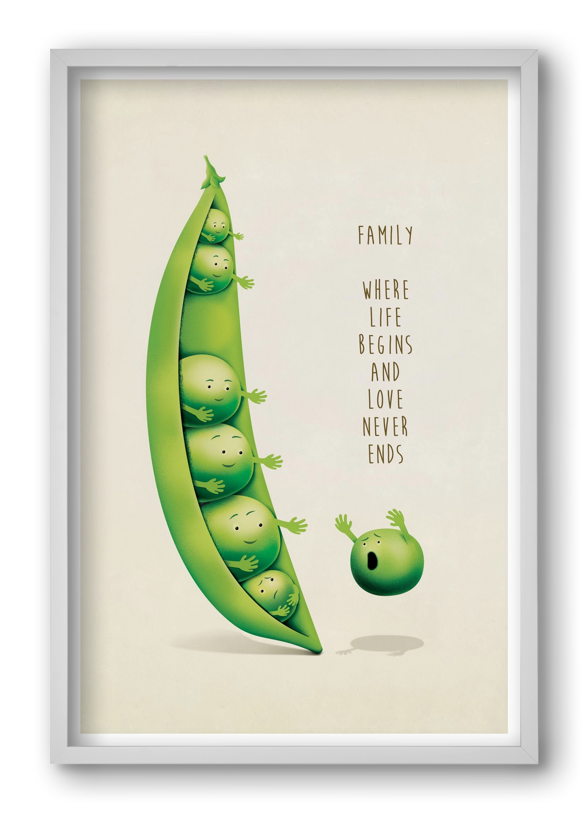 Borsó Family, 40x60 cm (40x60 cm), Fehér keret