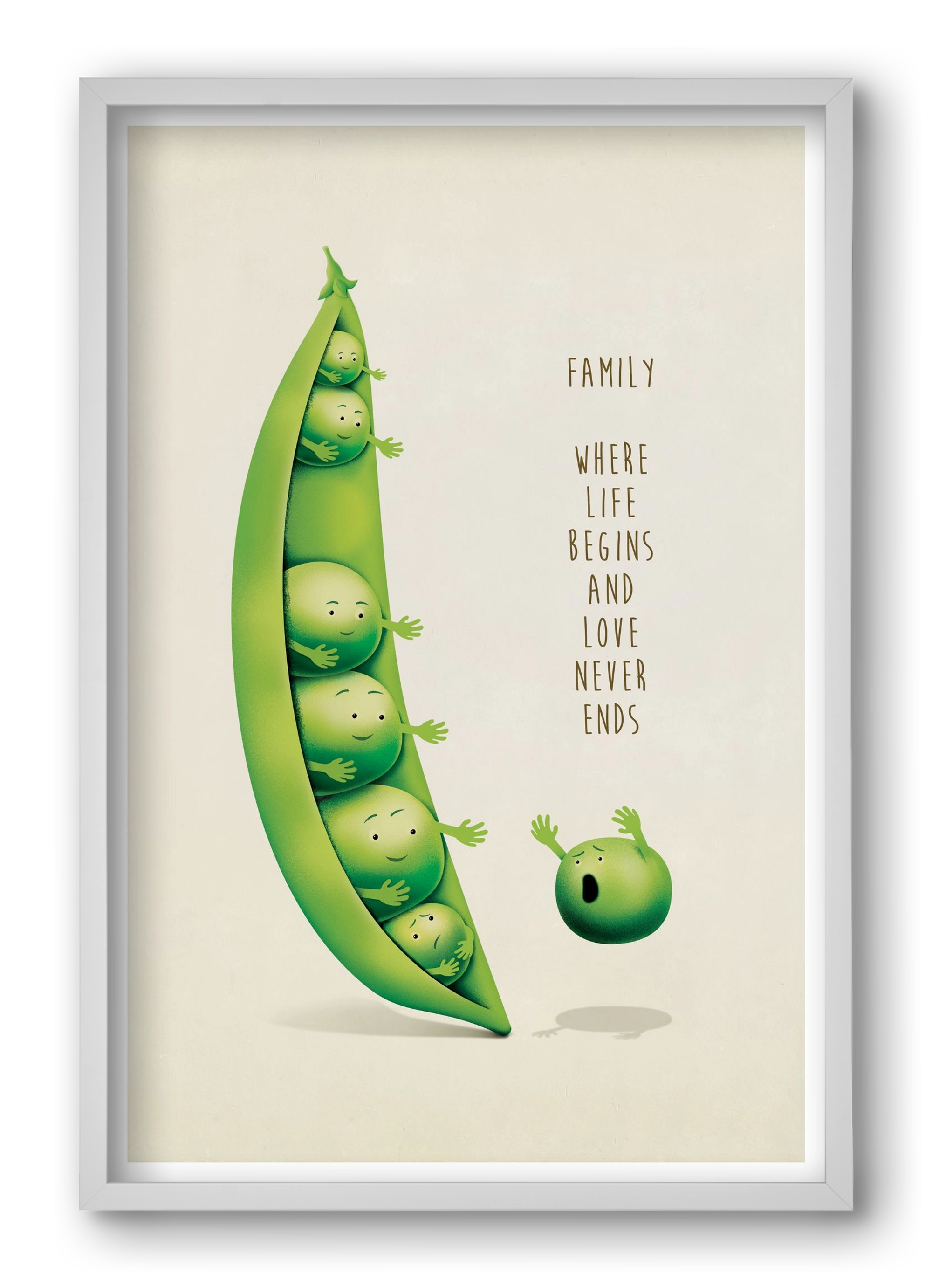 Borsó Family, 40x60 cm (40x60 cm), Fehér keret