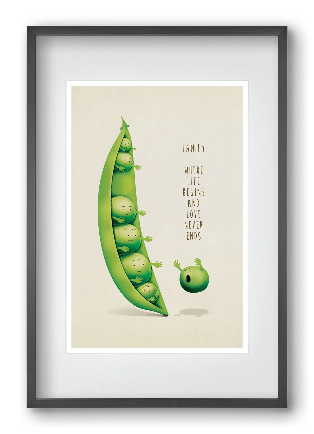 Borsó Family, 40x60 cm (30x45 cm), Fekete keret, paszpartuval