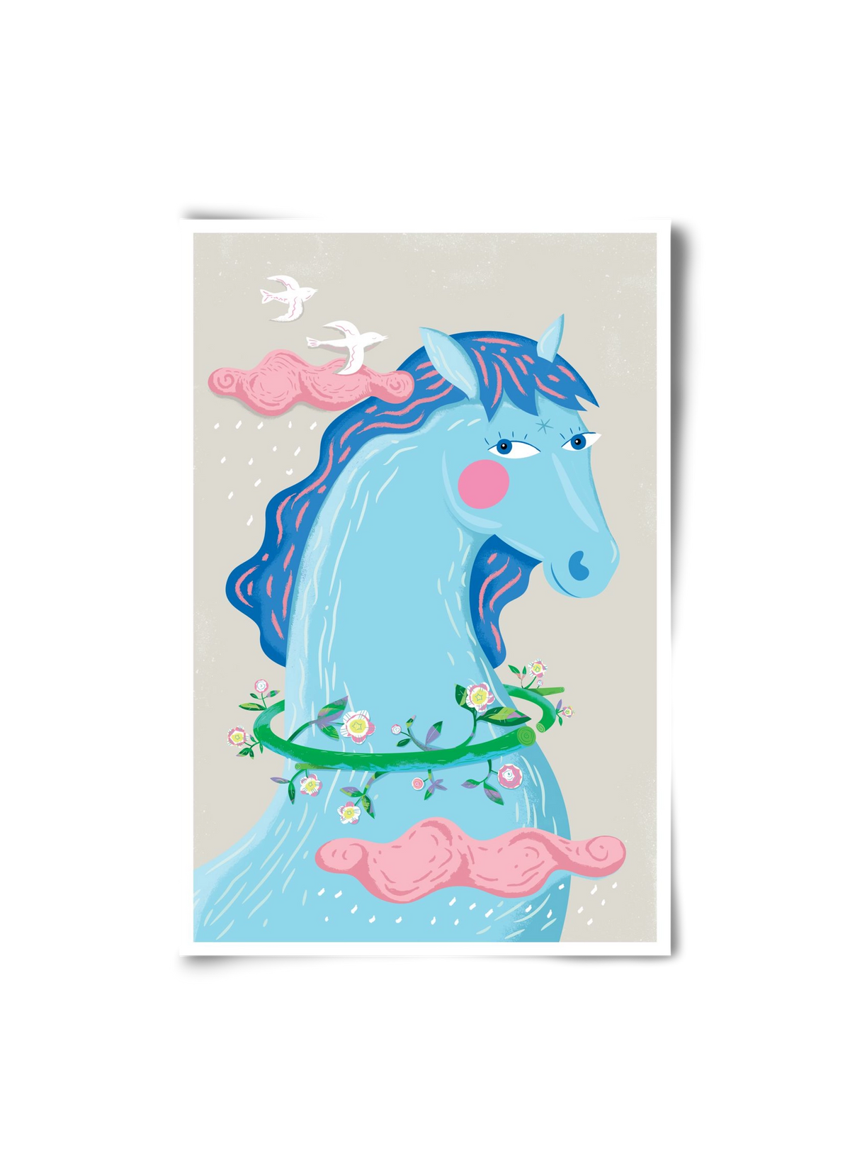 Kék póni, 20x30 cm, Keret nélkül