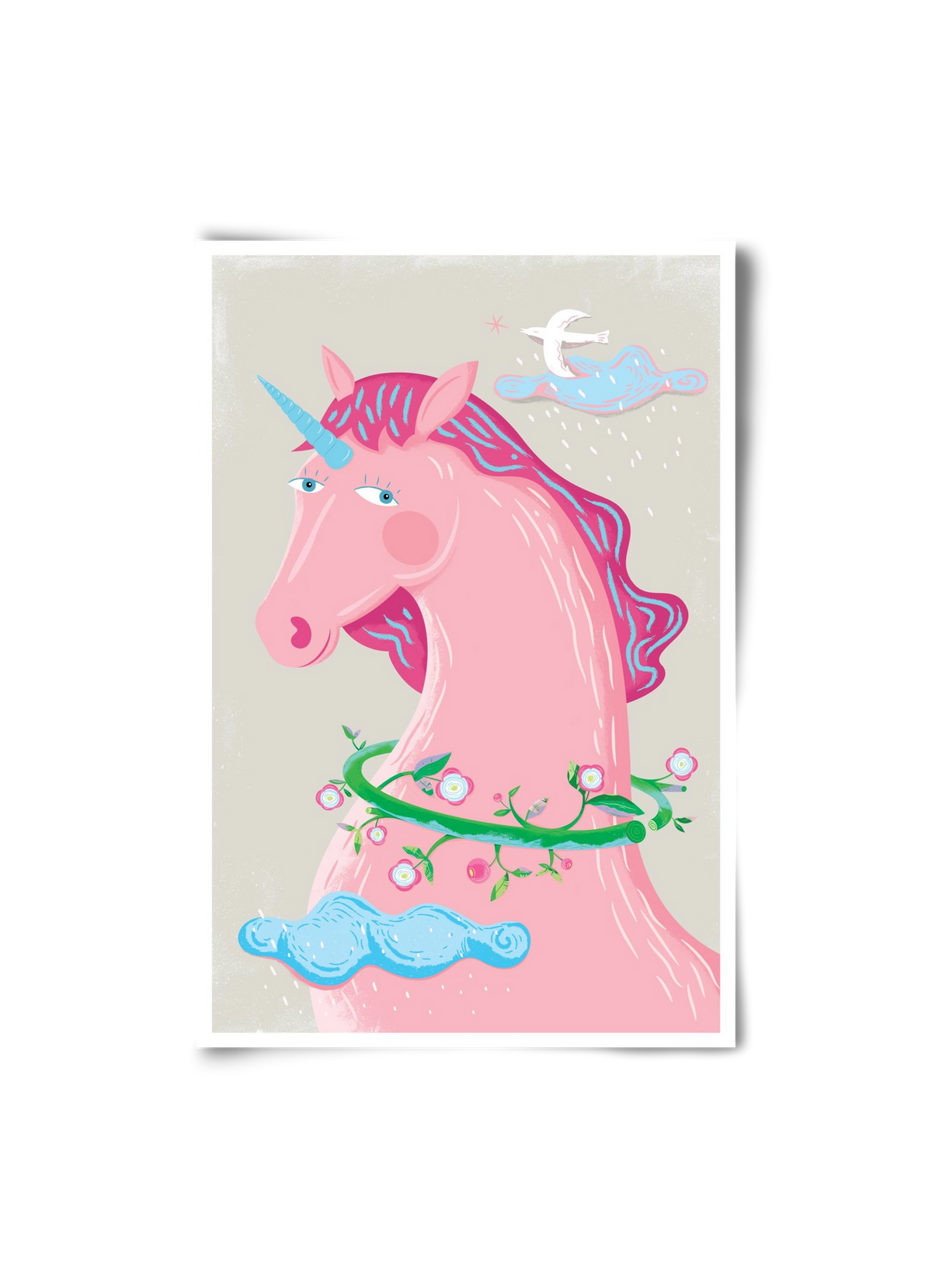 Pink Unikornis, 20x30 cm, Keret nélkül