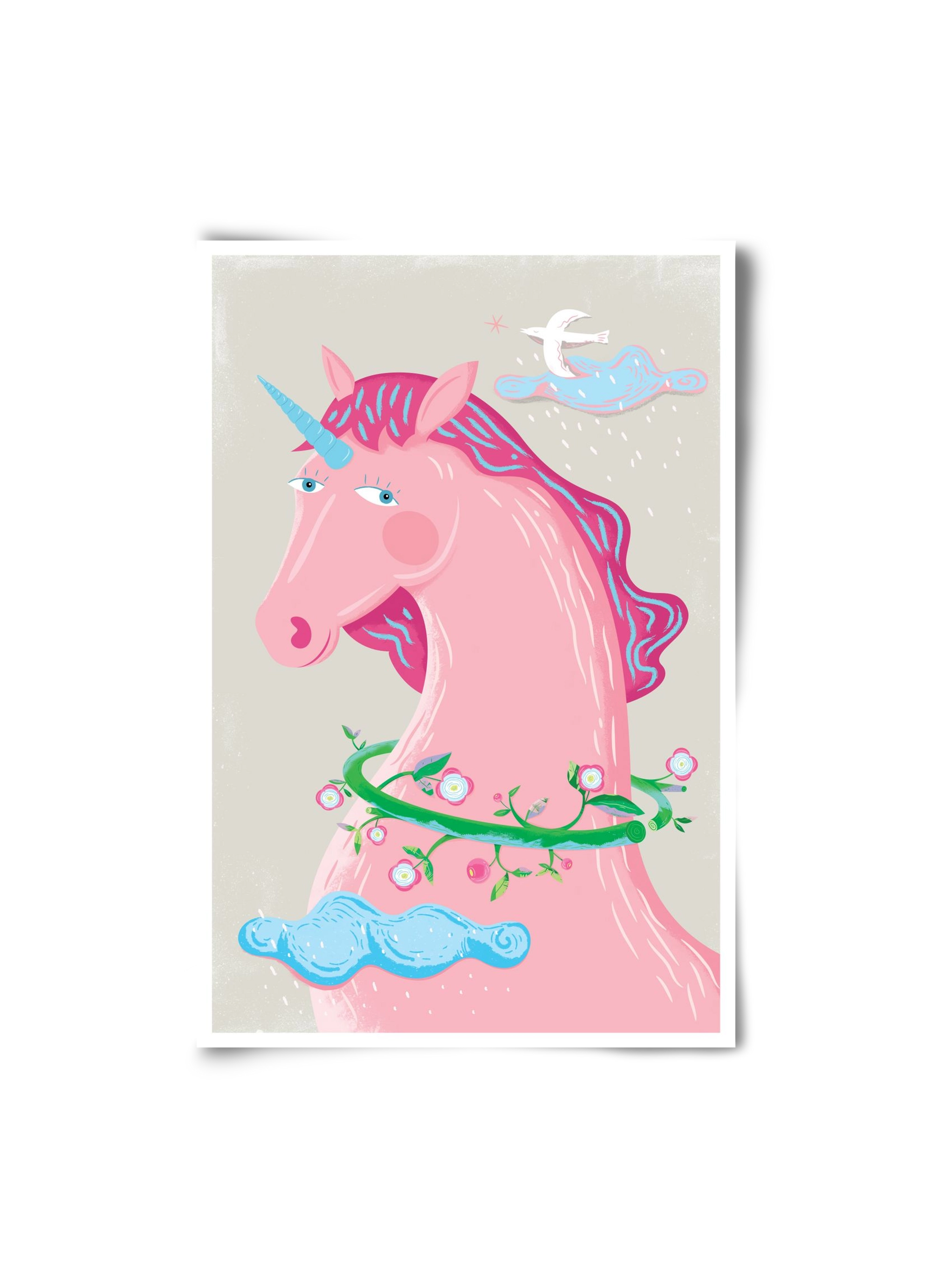 Pink Unikornis, 20x30 cm, Keret nélkül
