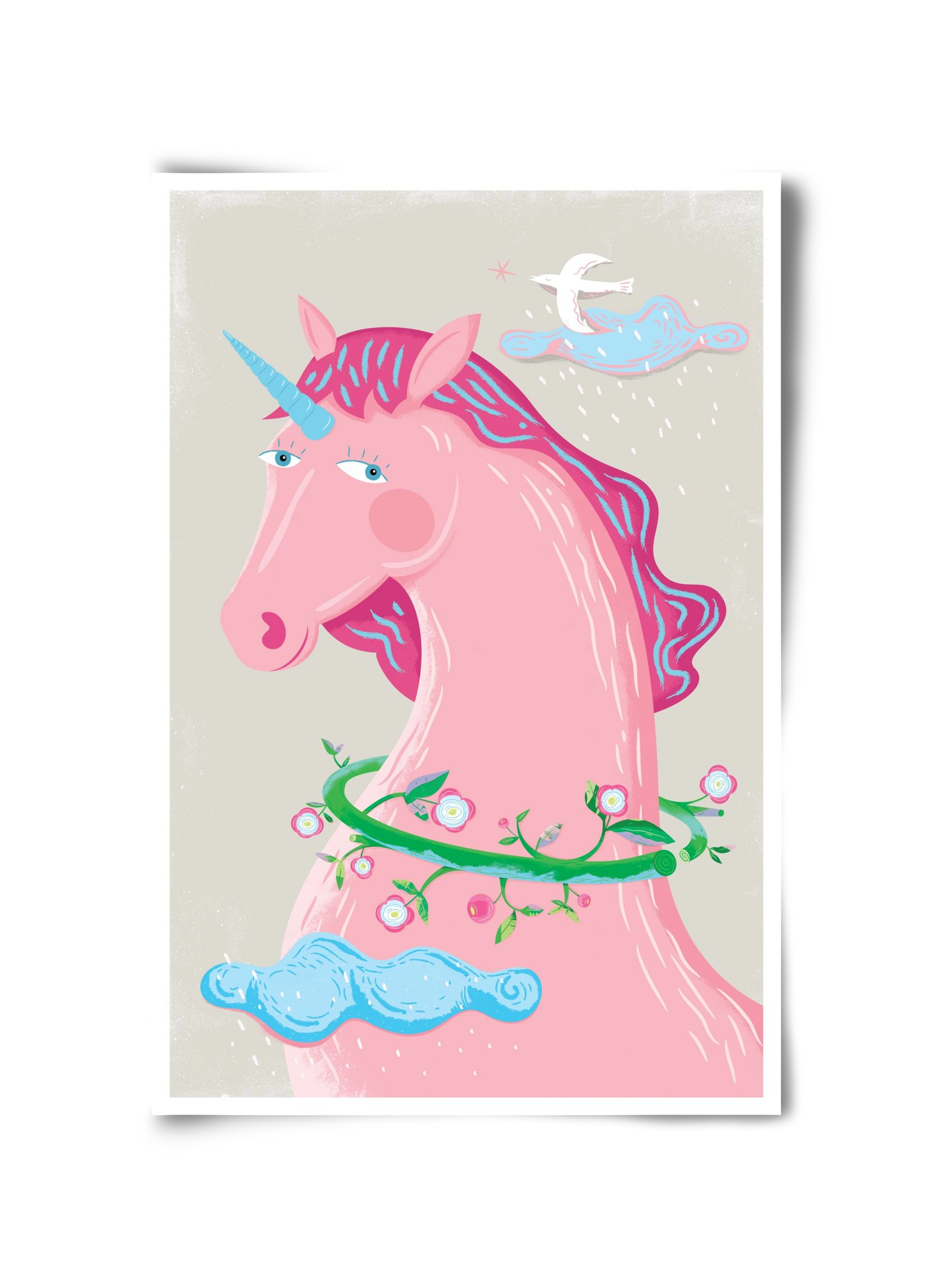 Pink Unikornis, 30x45 cm, Keret nélkül
