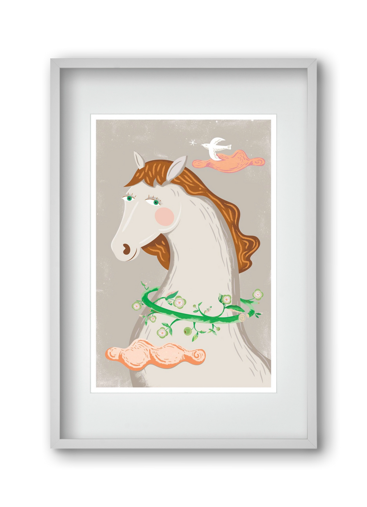 Póniló, 30x45 cm (20x30 cm), Fehér keret, paszpartuval