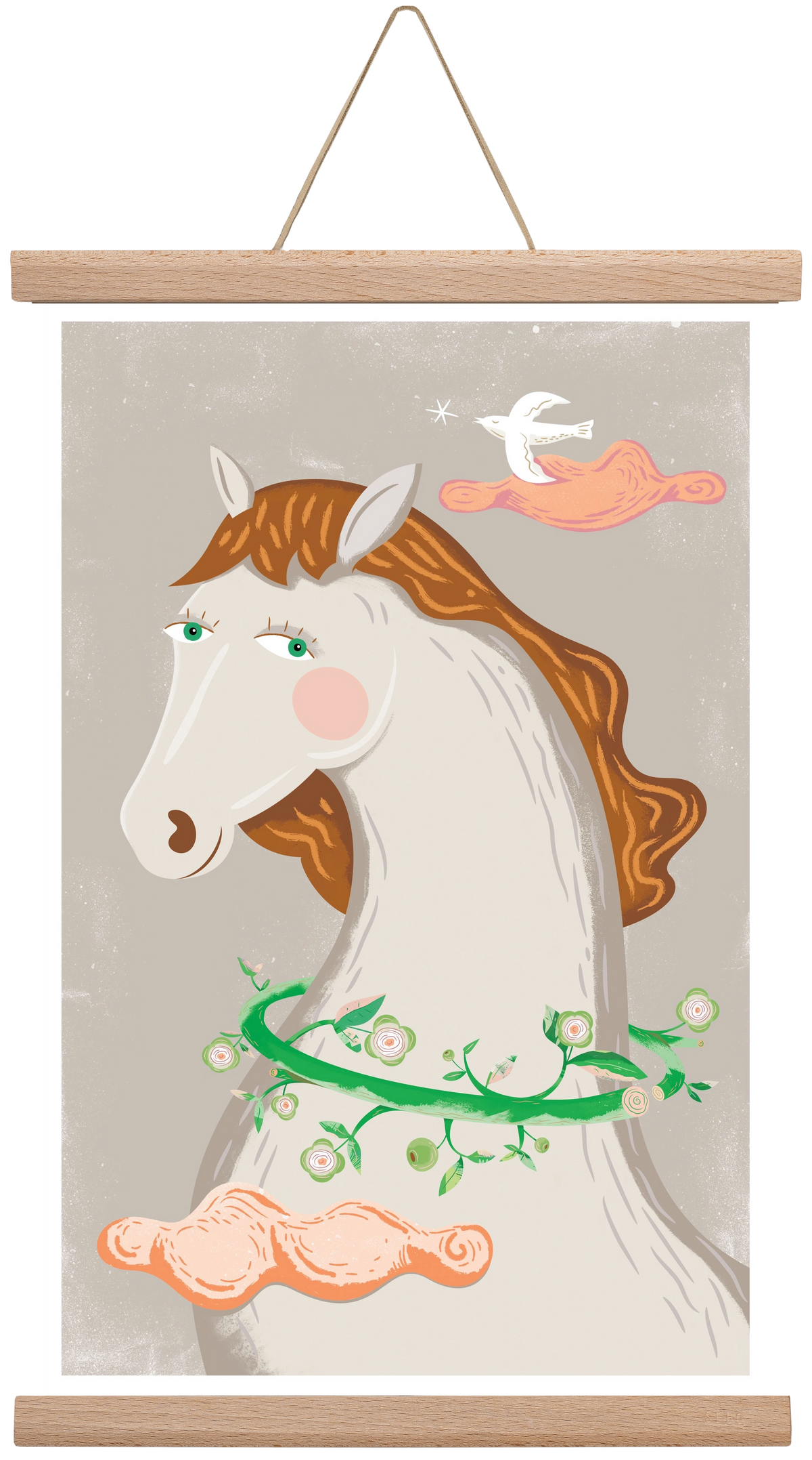 Póniló, 30x45 cm (30x45 cm), Tölgy akasztó