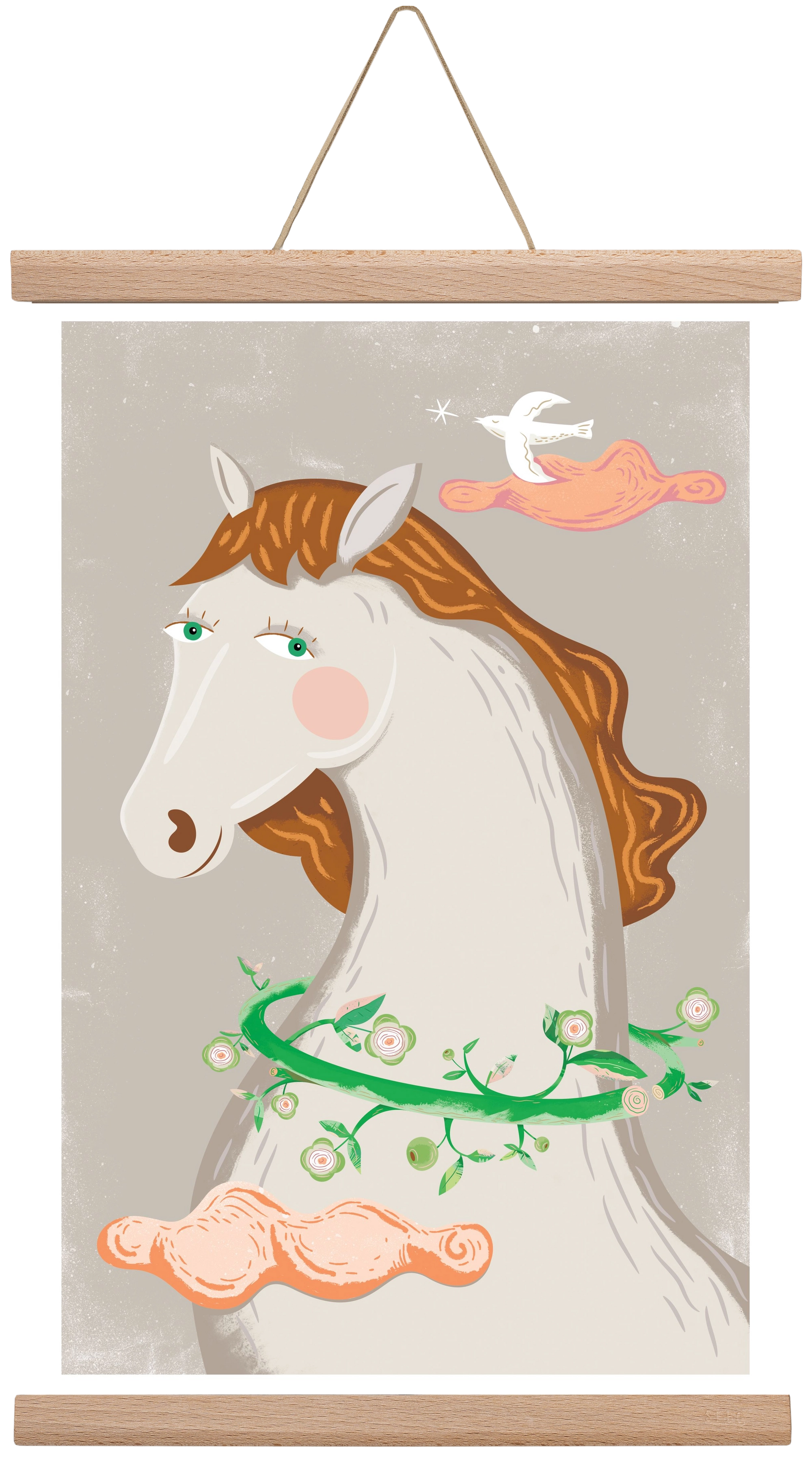 Póniló, 30x45 cm (30x45 cm), Tölgy akasztó