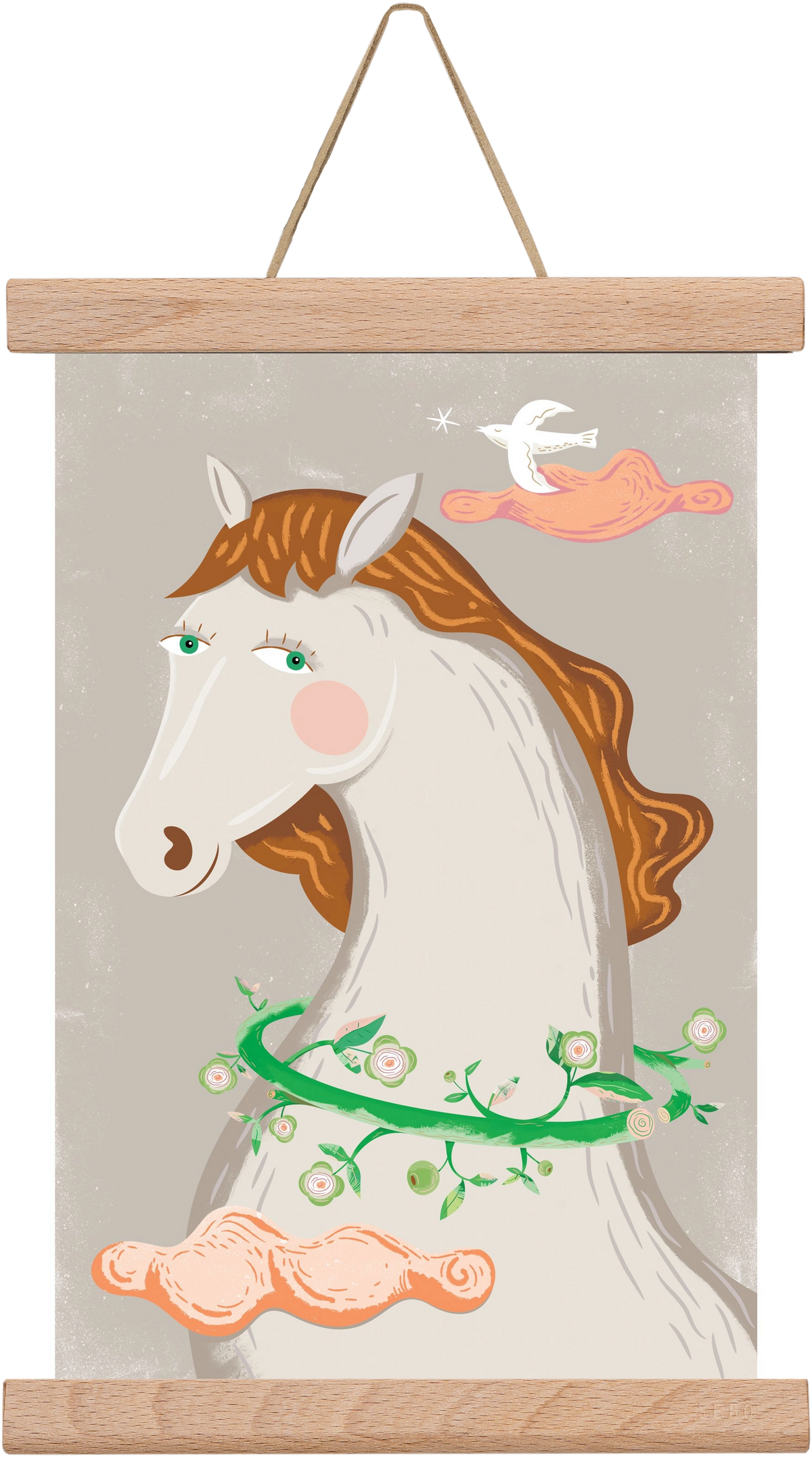 Póniló, 20x30 cm (20x30 cm), Tölgy akasztó