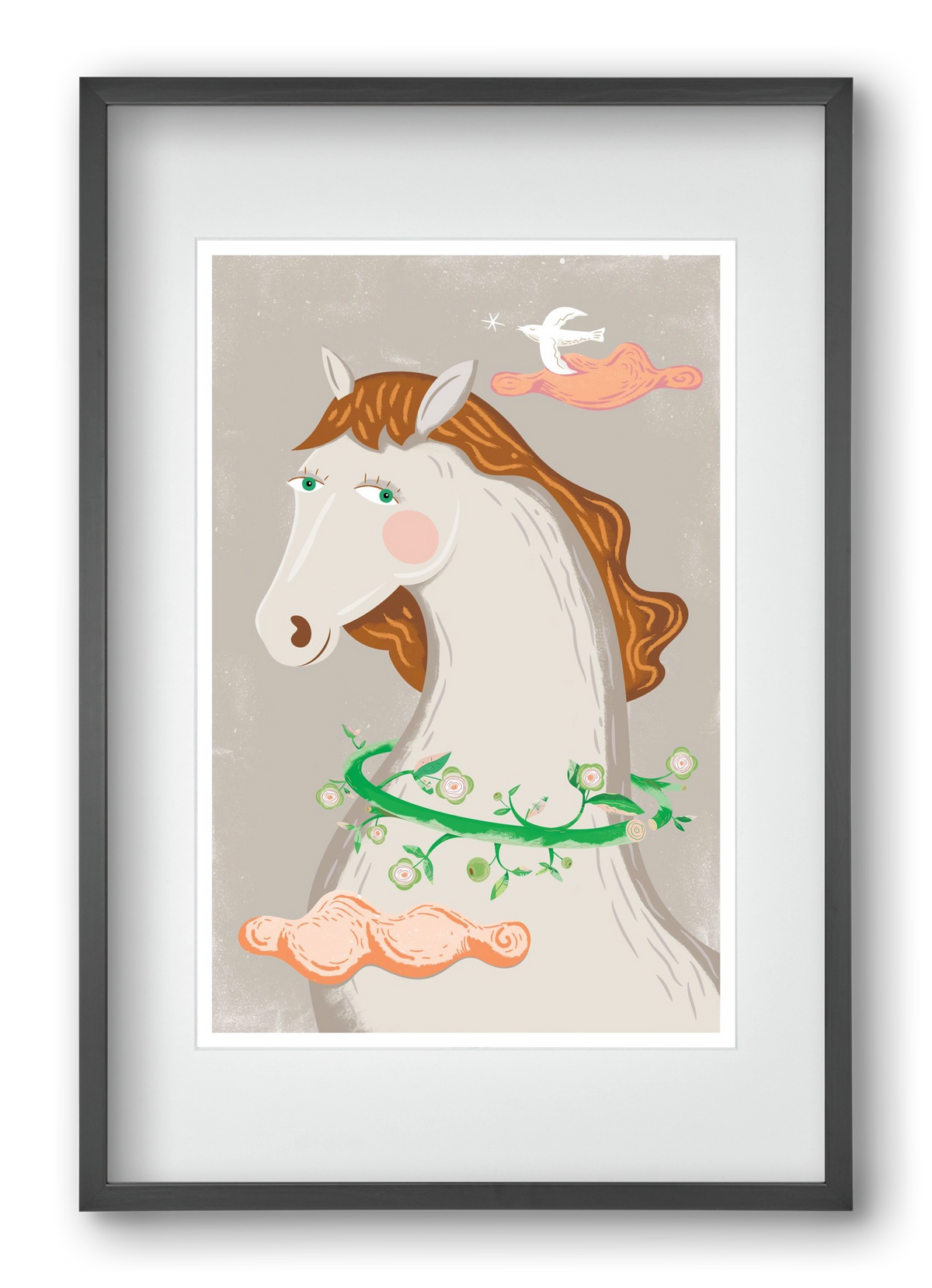 Póniló, 40x60 cm (30x45 cm), Fekete keret, paszpartuval