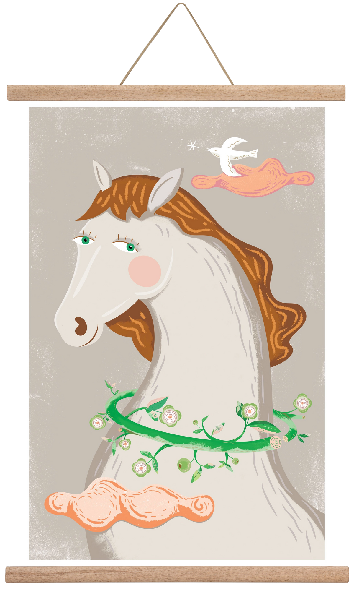 Póniló, 40x60 cm (40x60 cm), Tölgy akasztó