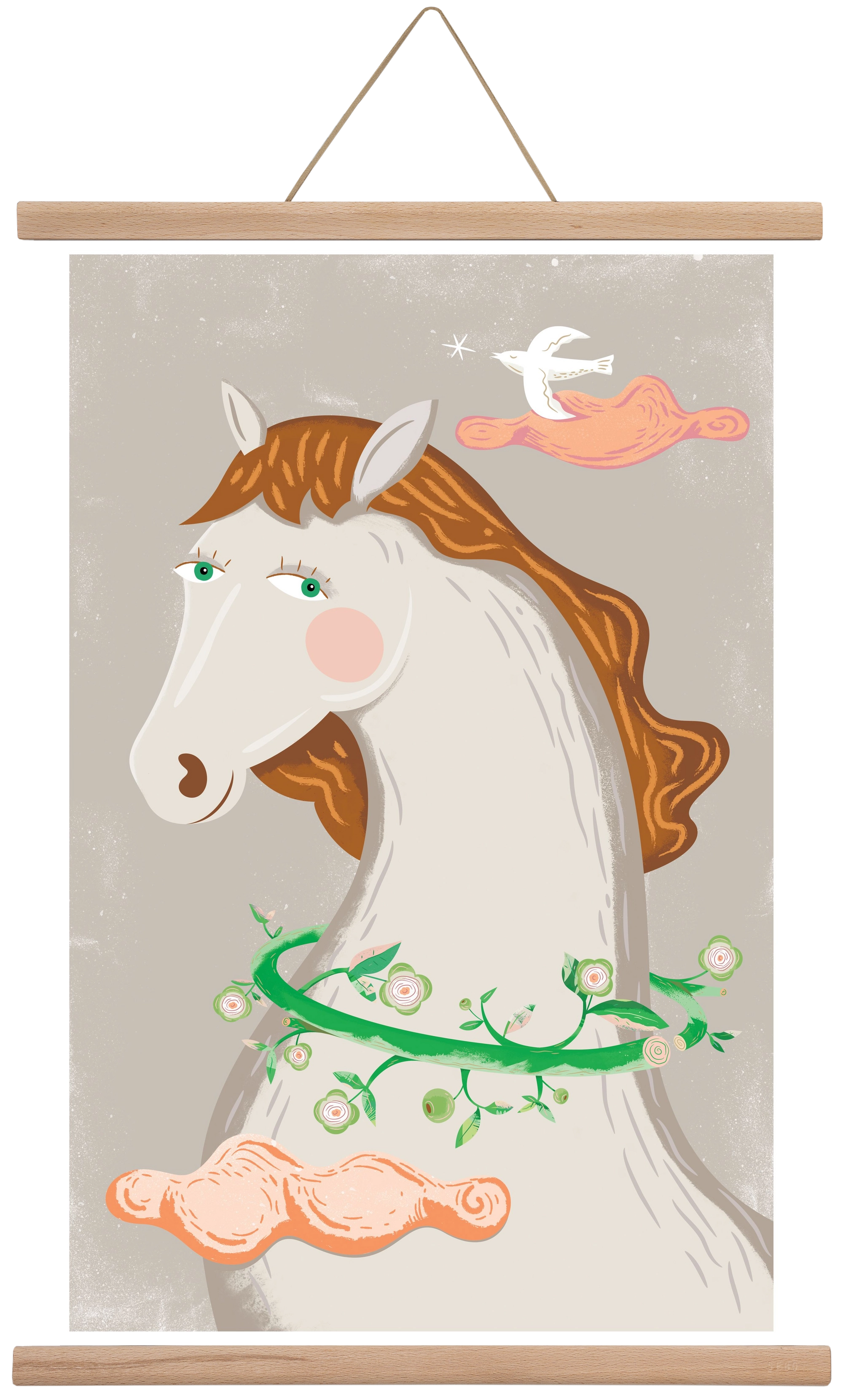 Póniló, 40x60 cm (40x60 cm), Tölgy akasztó