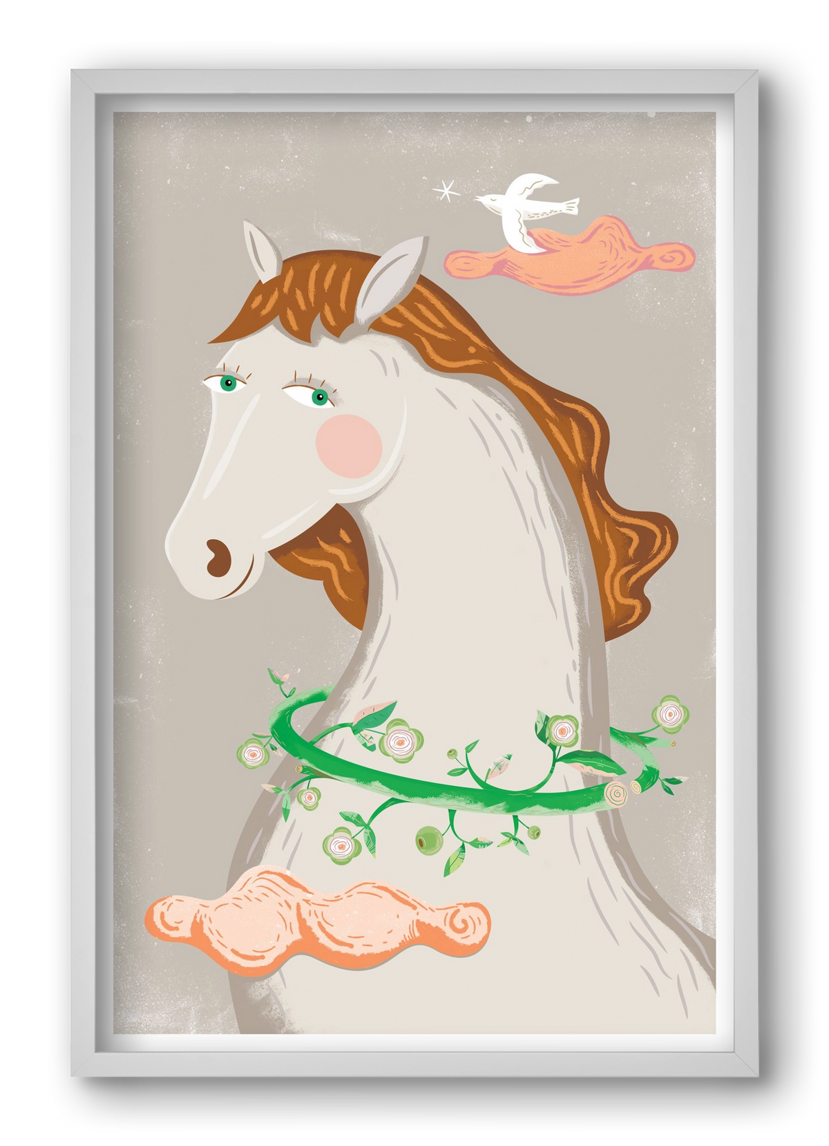 Póniló, 40x60 cm (40x60 cm), Fehér keret