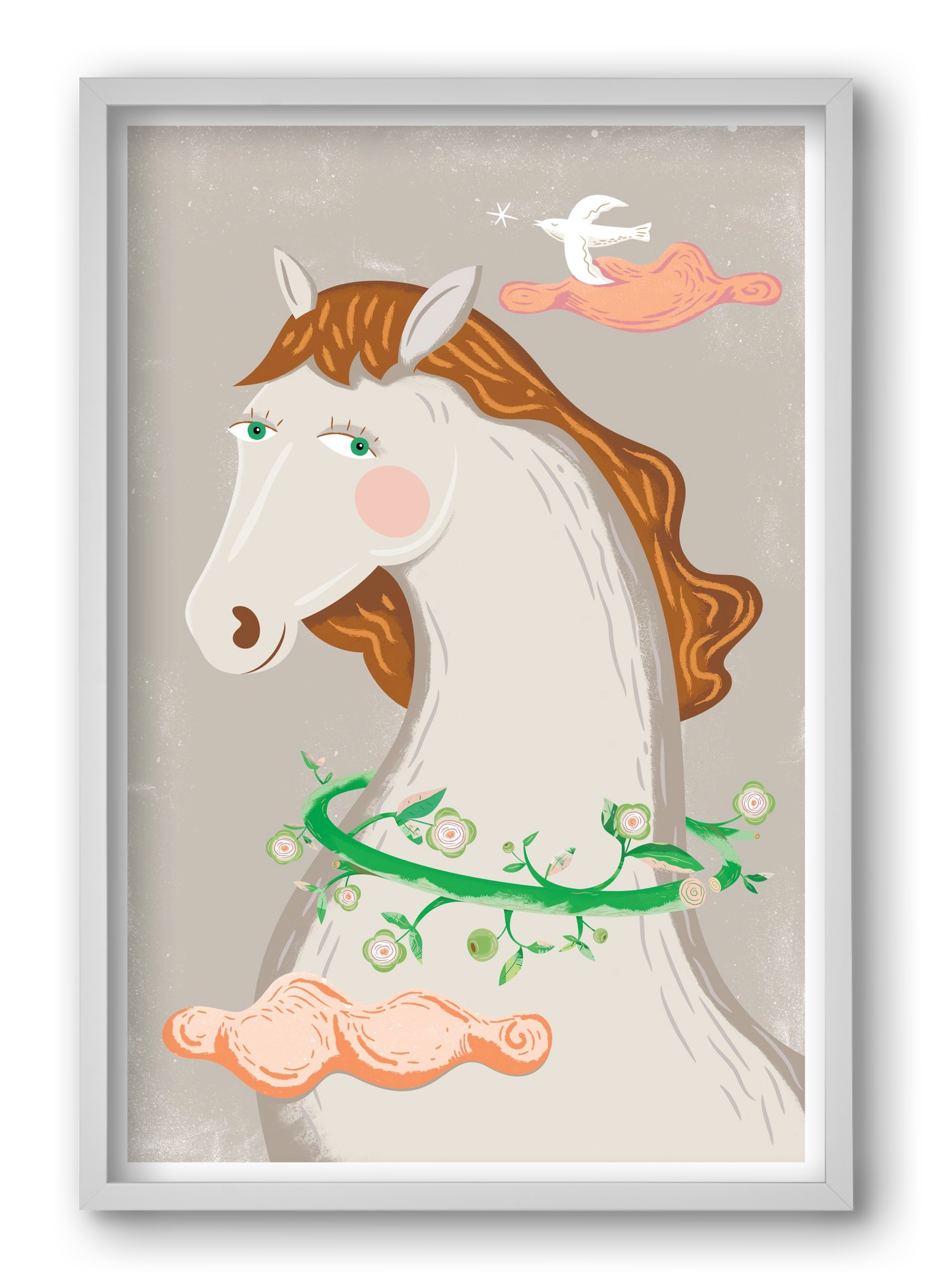 Póniló, 40x60 cm (40x60 cm), Fehér keret