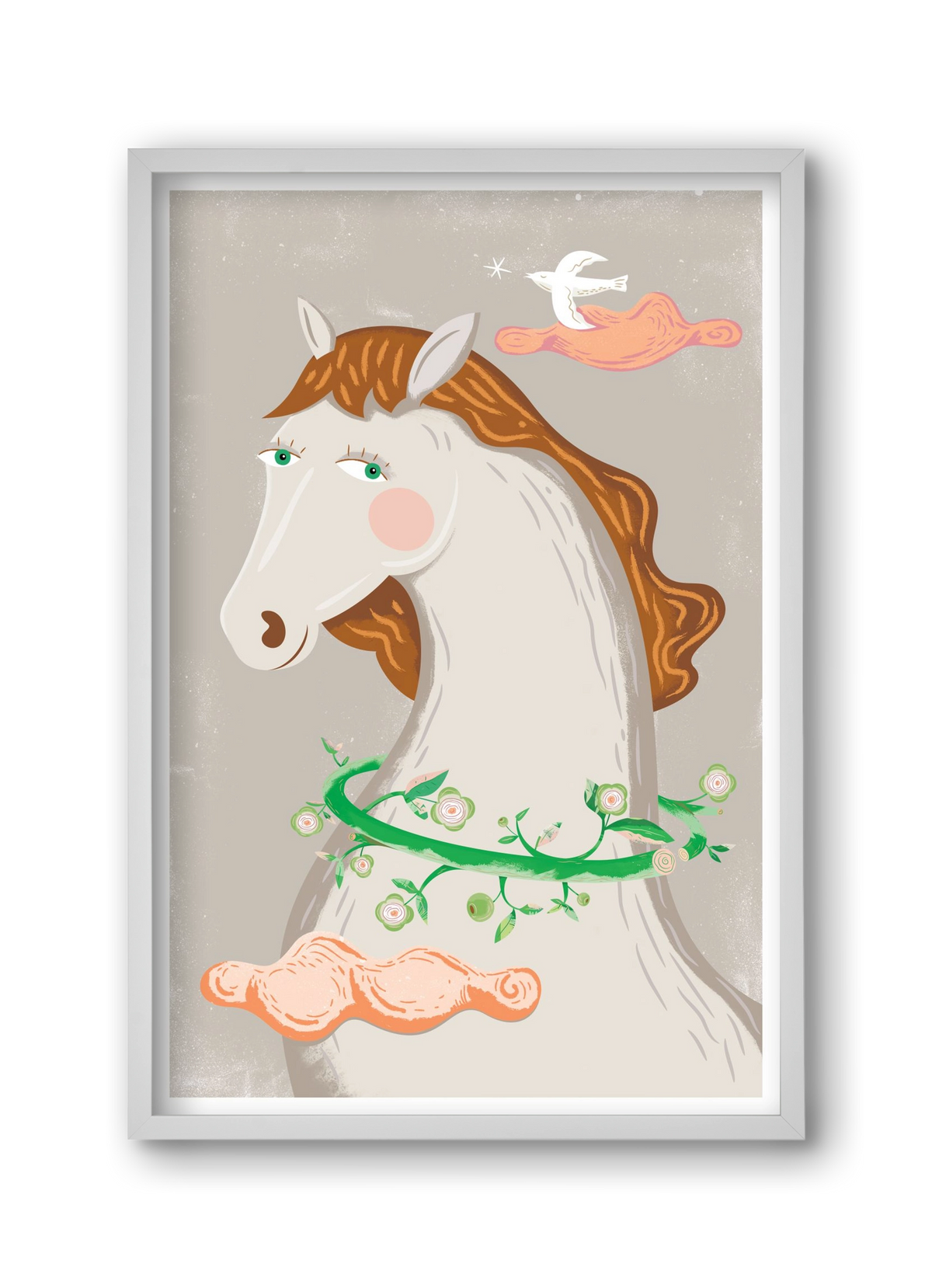 Póniló, 30x45 cm (30x45 cm), Fehér keret