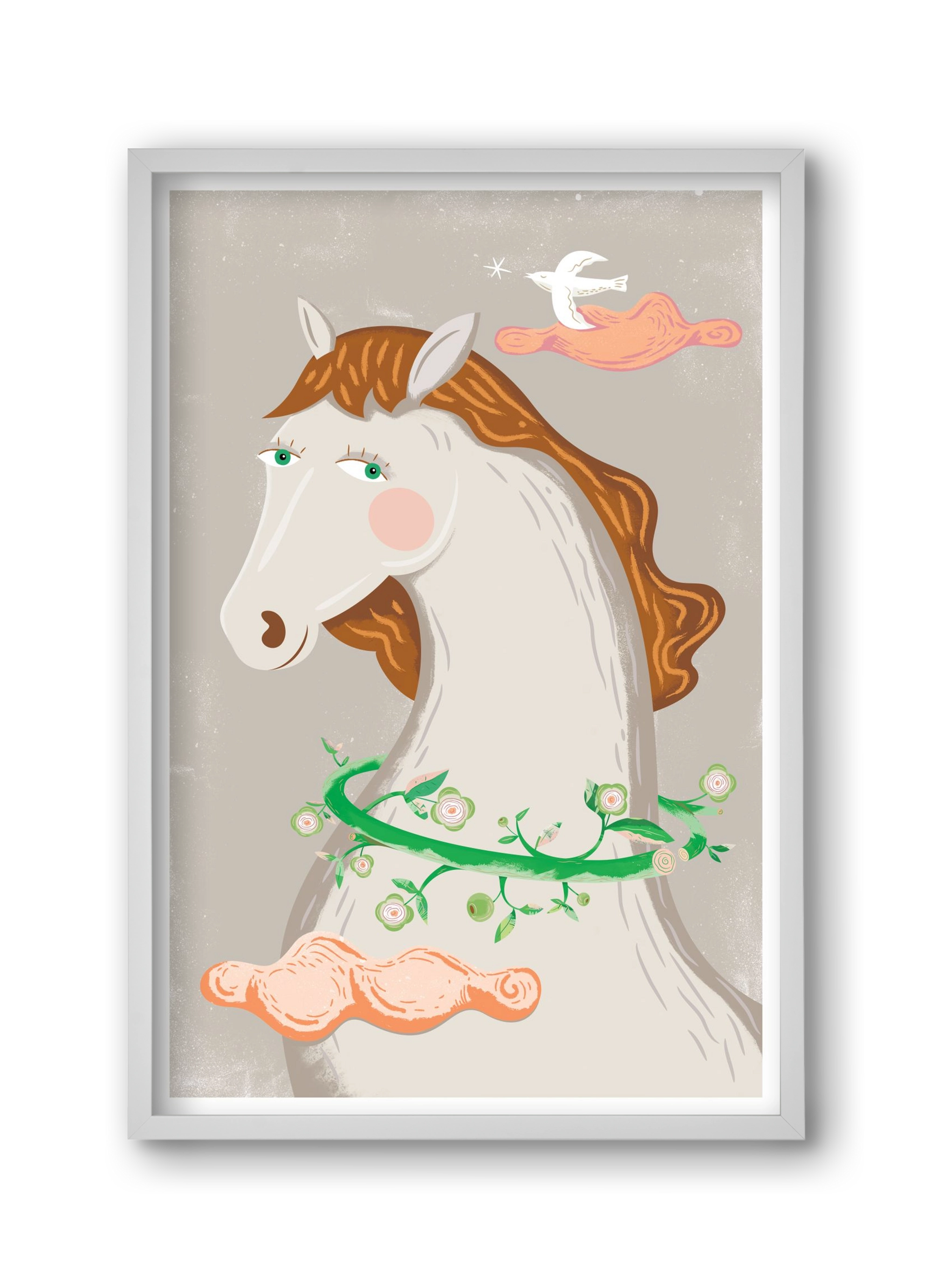 Póniló, 30x45 cm (30x45 cm), Fehér keret