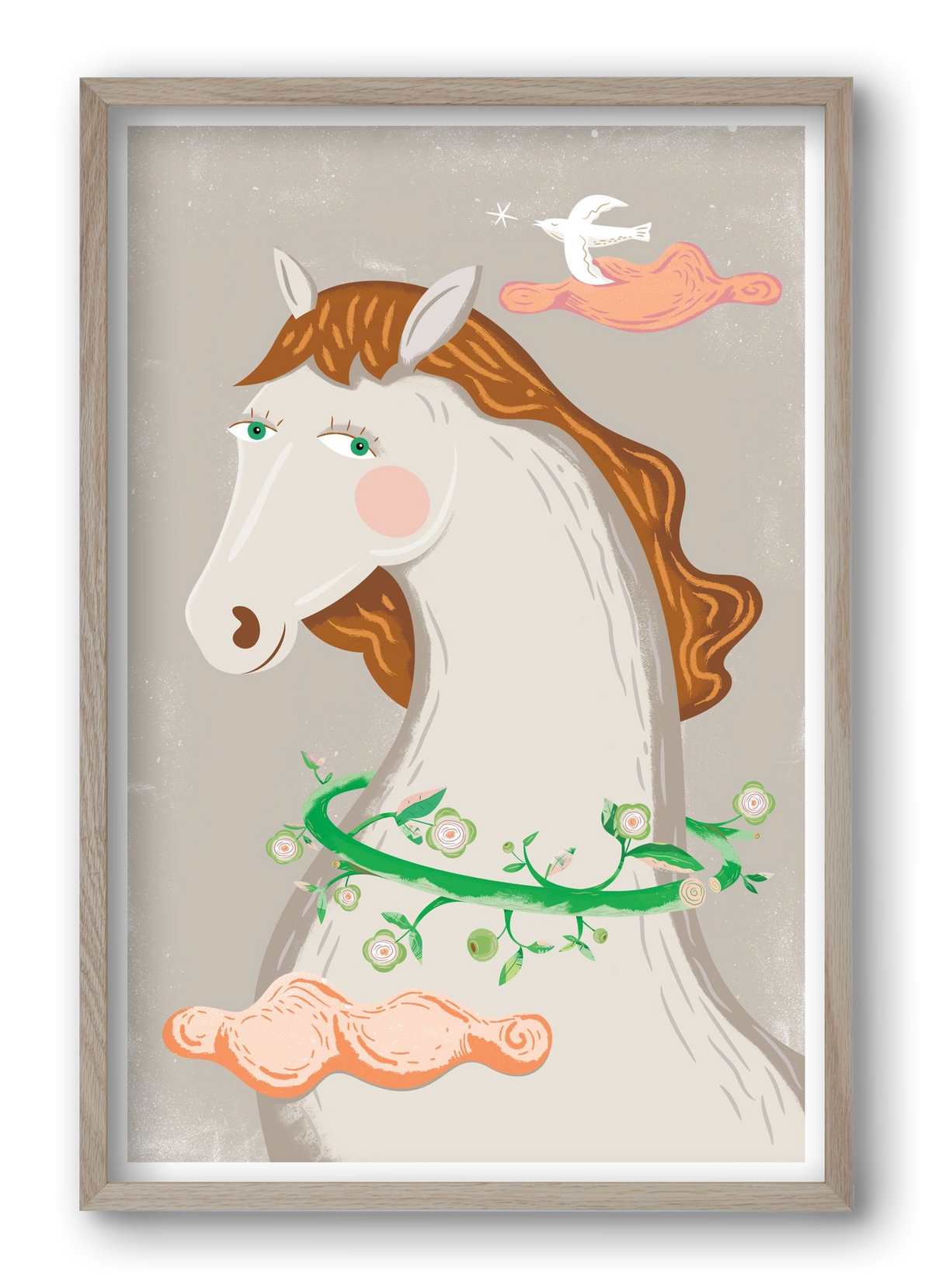 Póniló, 40x60 cm (40x60 cm), Tölgy keret