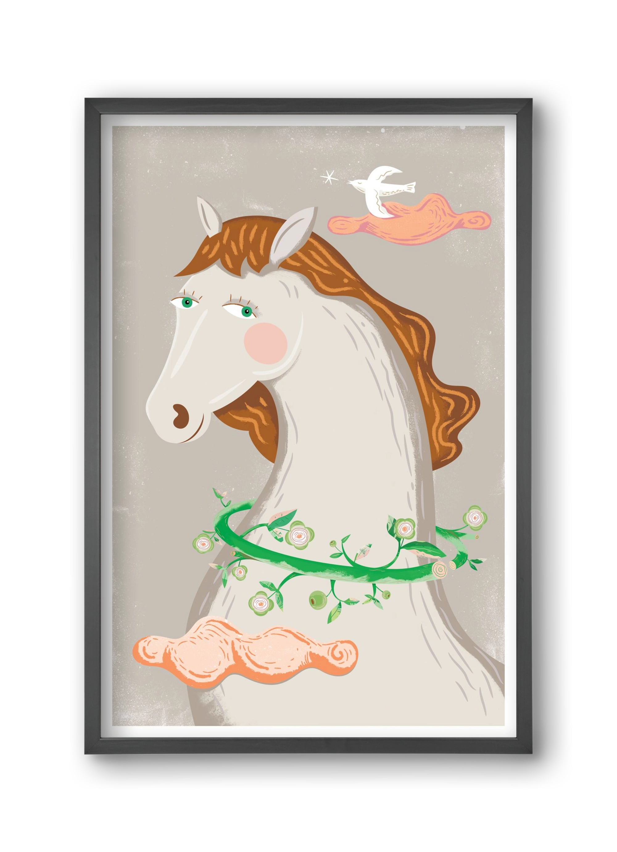 Póniló, 30x45 cm (30x45 cm), Fekete keret