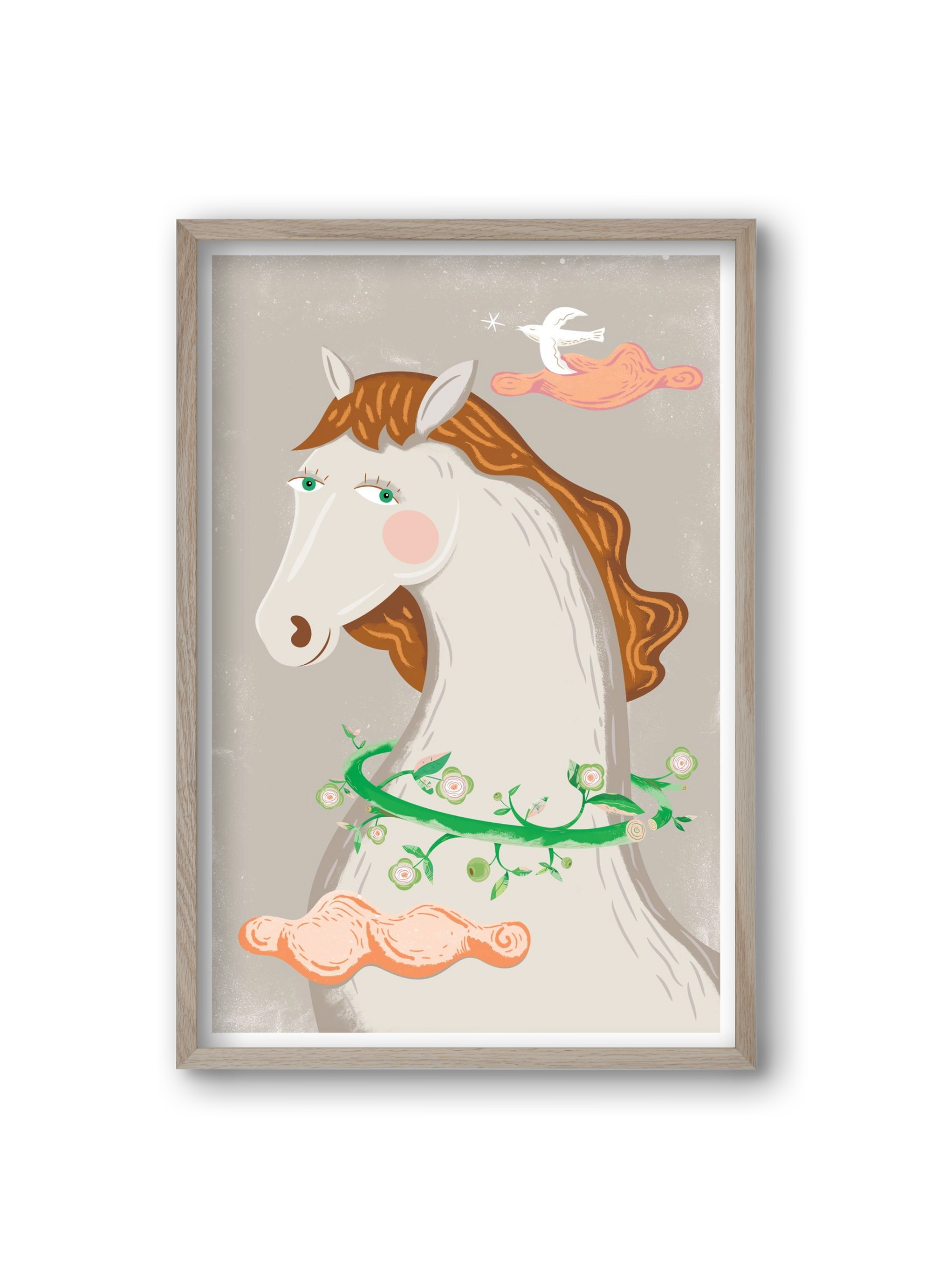 Póniló, 20x30 cm (20x30 cm), Tölgy keret