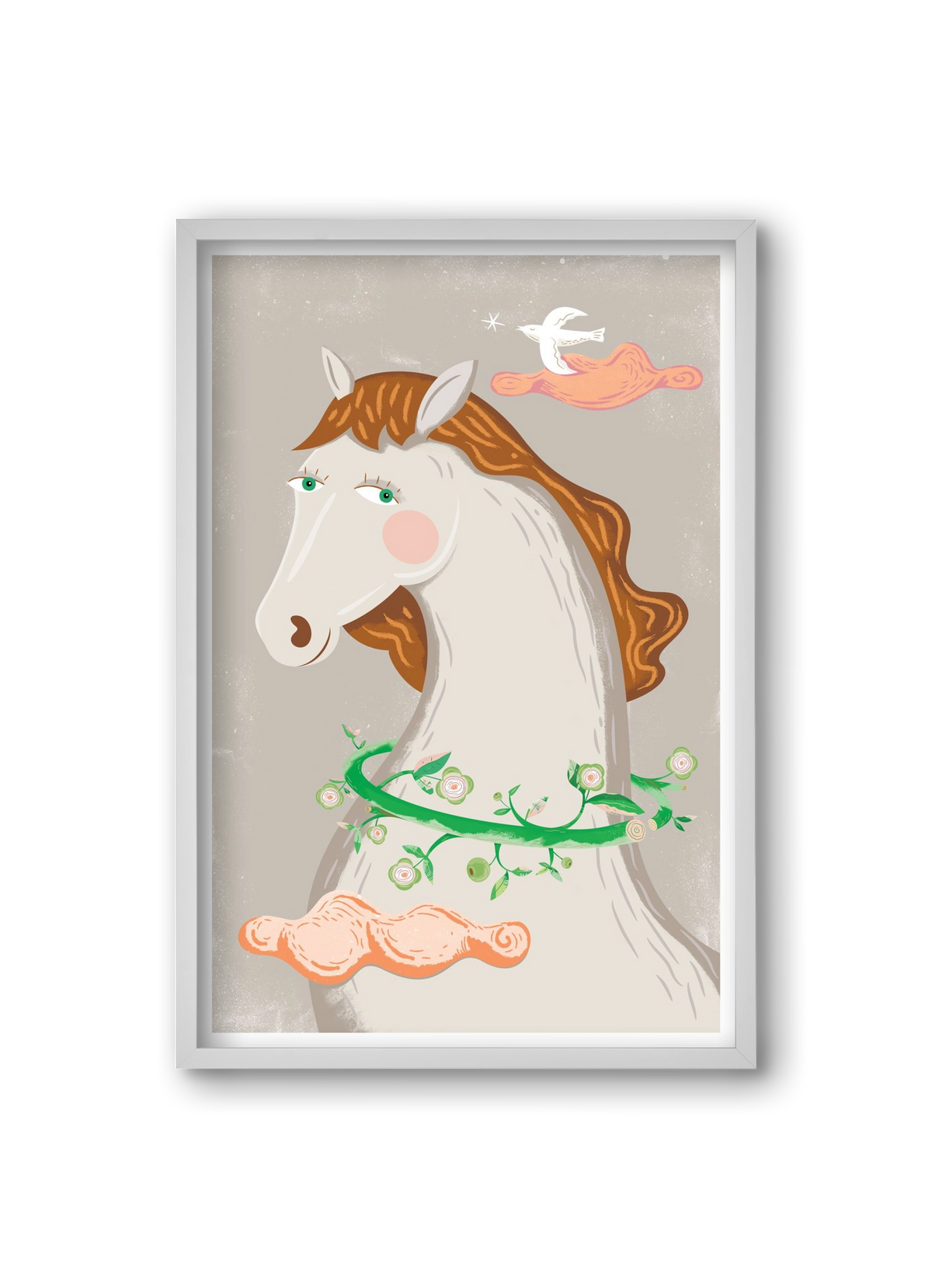 Póniló, 20x30 cm (20x30 cm), Fehér keret