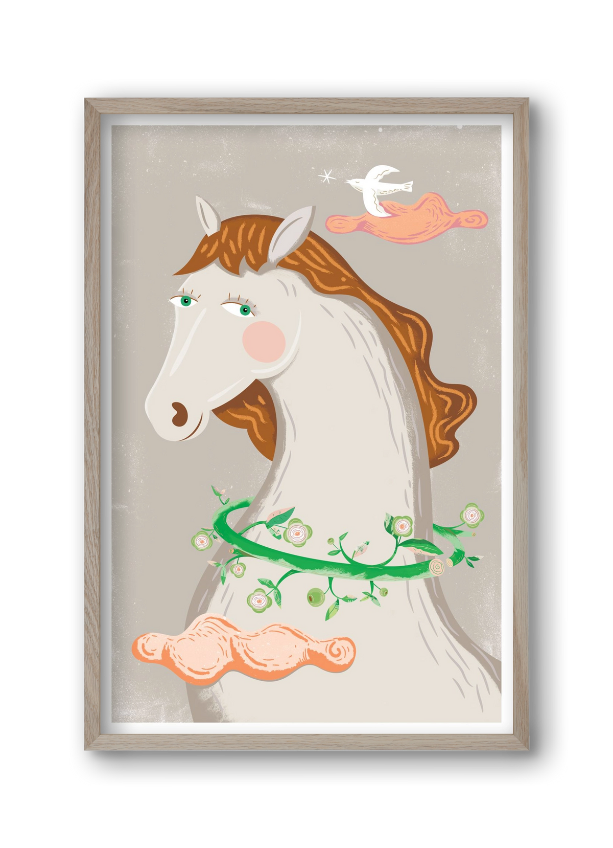 Póniló, 30x45 cm (30x45 cm), Tölgy keret