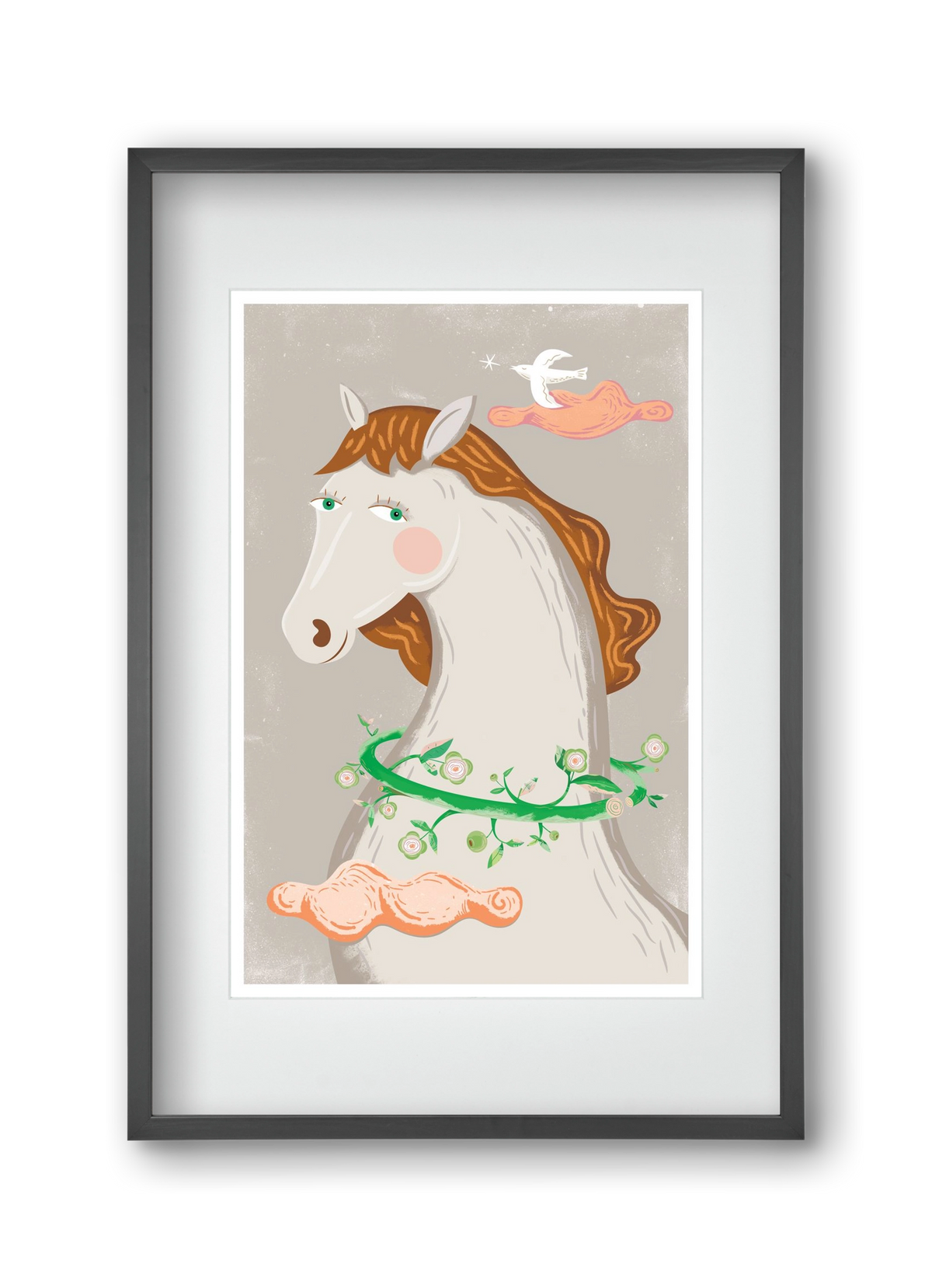 Póniló, 30x45 cm (20x30 cm), Fekete keret, paszpartuval