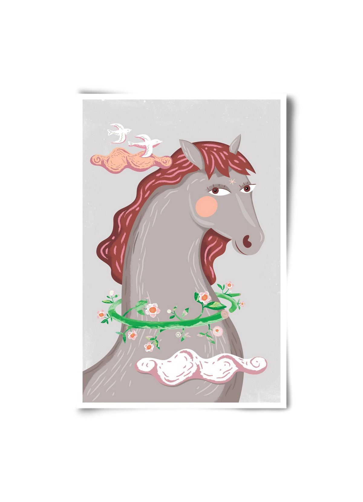 Szürke póniló , 20x30 cm, Keret nélkül