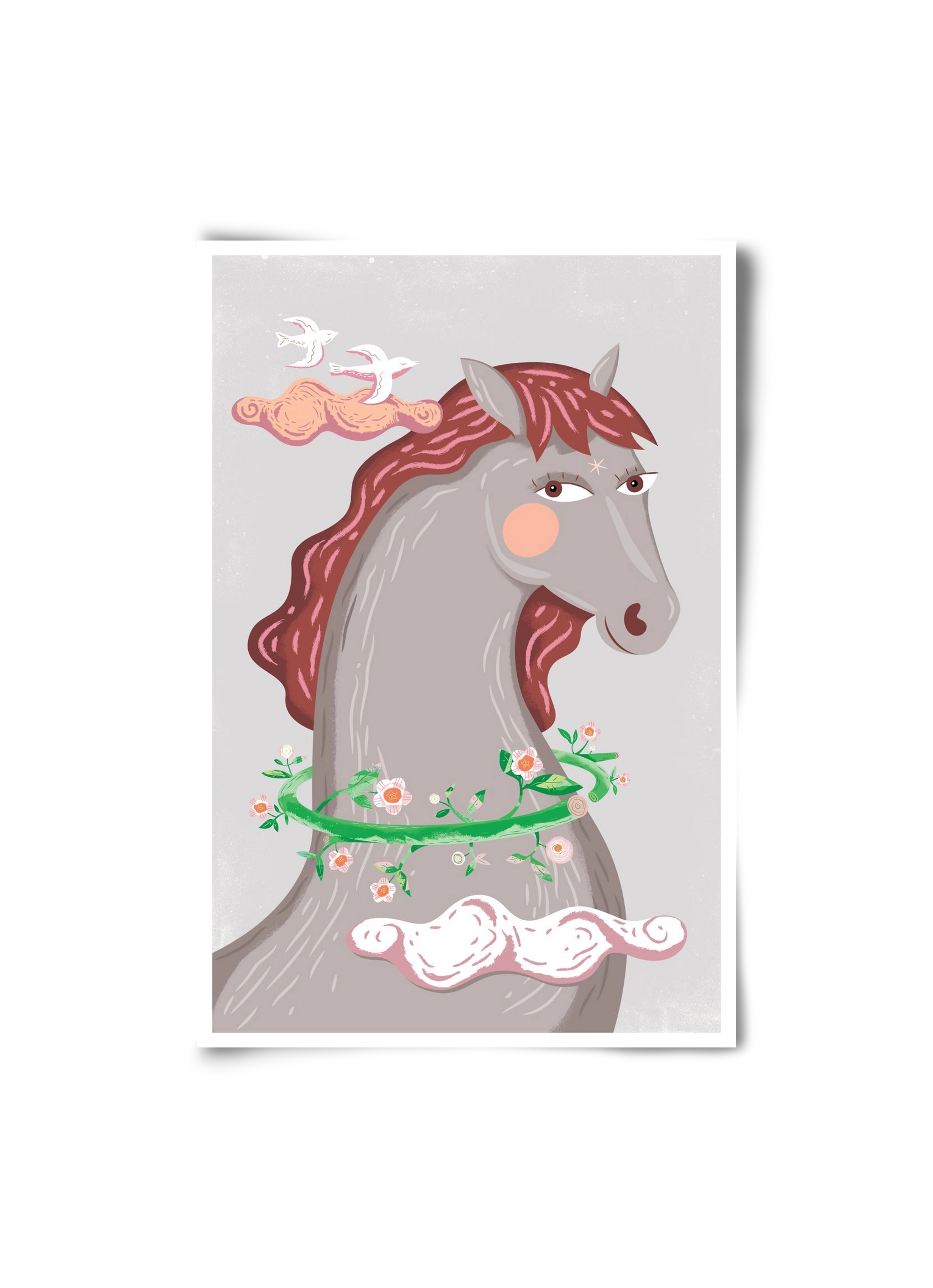 Szürke póniló , 20x30 cm, Keret nélkül