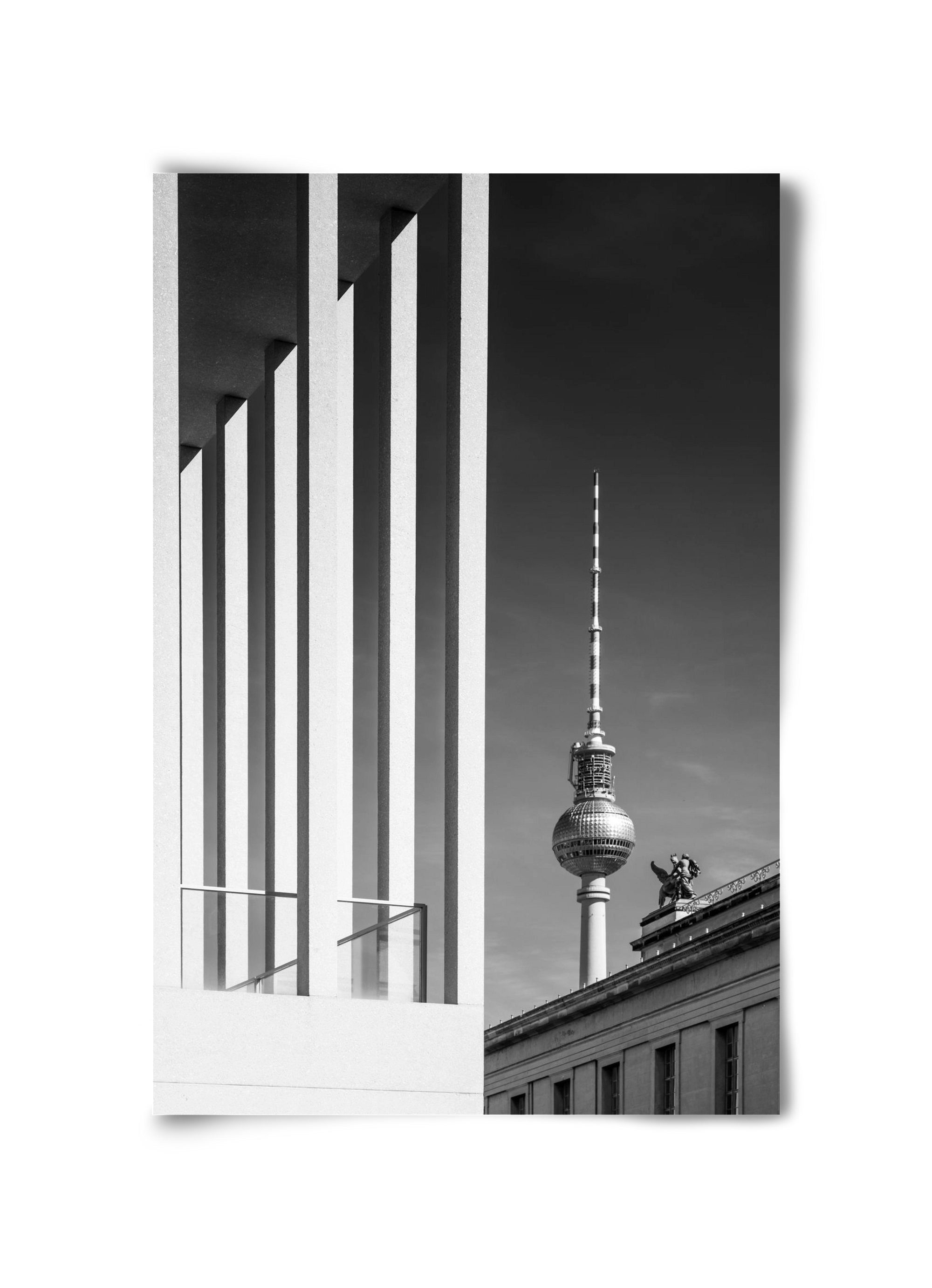BERLIN Television Tower & Museum Island | Monochrome, 30x45 cm, Keret nélkül