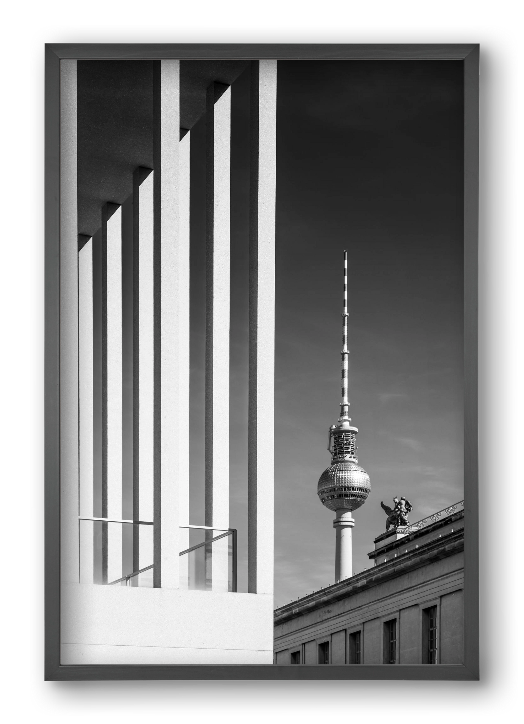 BERLIN Television Tower & Museum Island | Monochrome, 40x60 cm (40x60 cm), Fekete keret