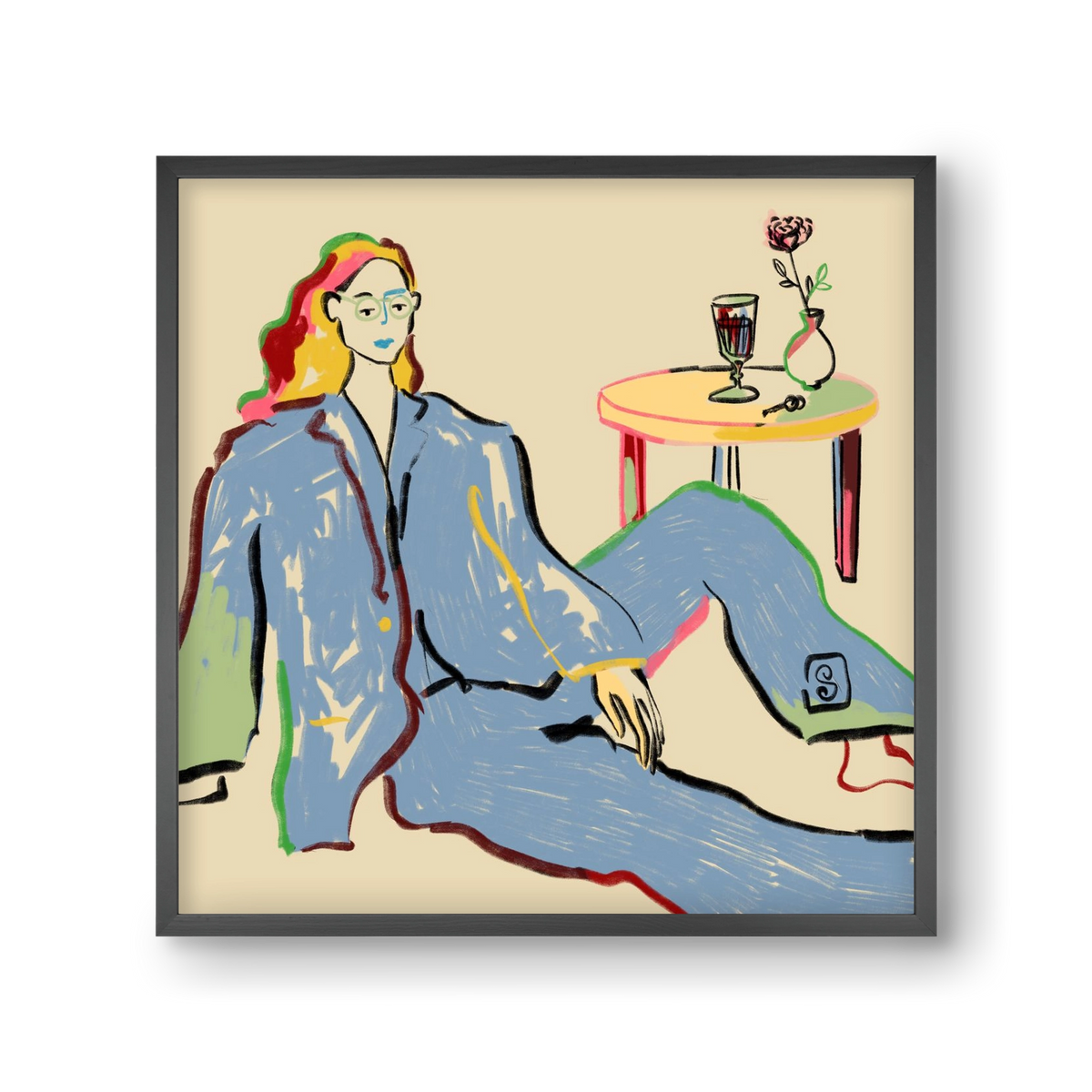 SOLITUDE, 30x30 cm (30x30 cm), Fekete keret