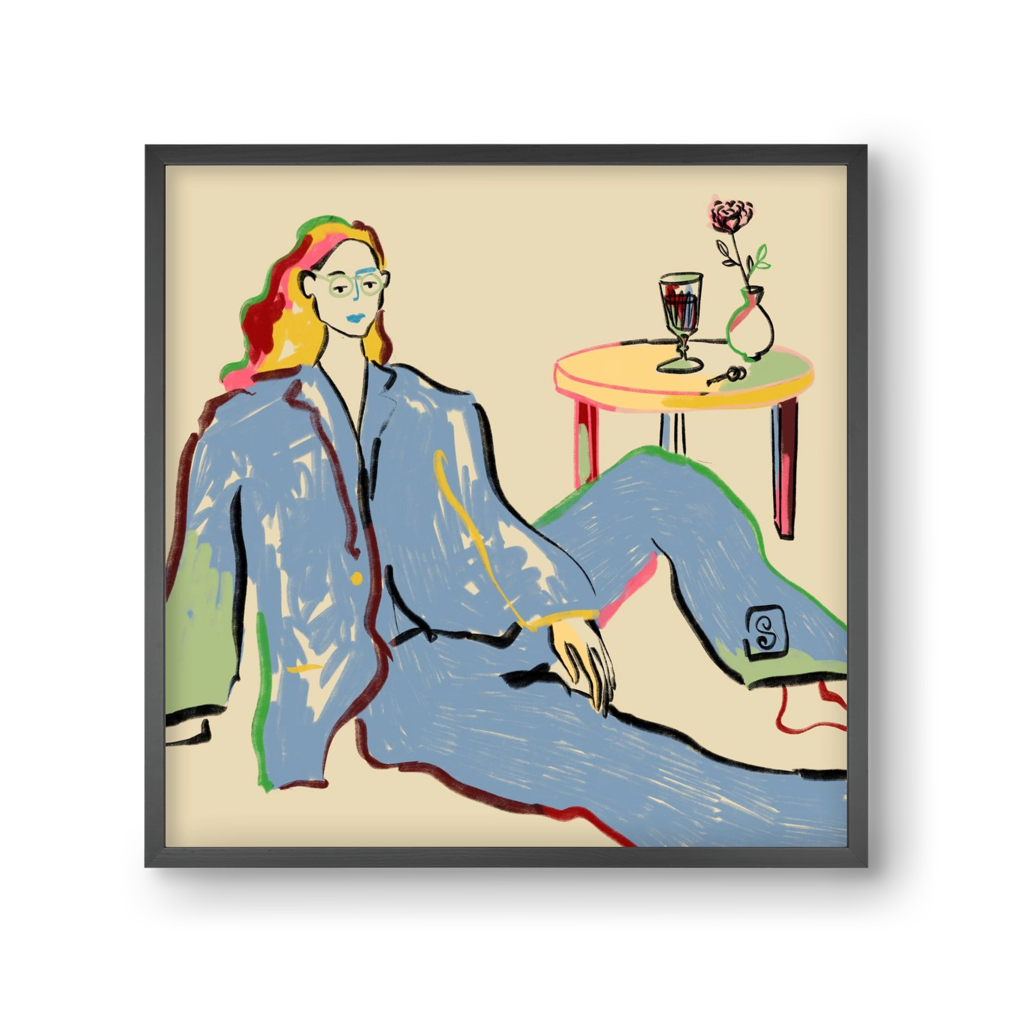 SOLITUDE, 30x30 cm (30x30 cm), Fekete keret