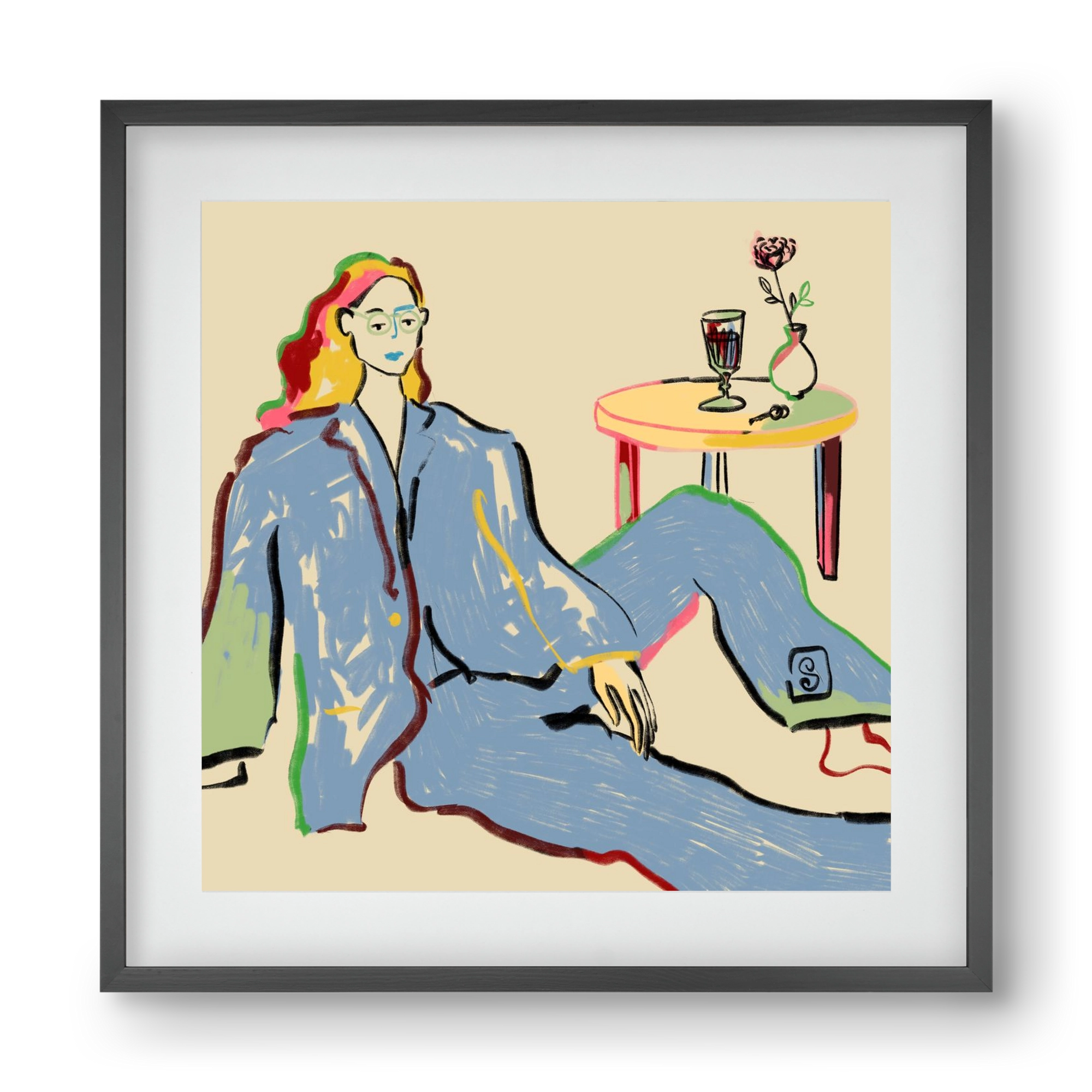 SOLITUDE, 40x40 cm (30x30 cm), Fekete keret, paszpartuval