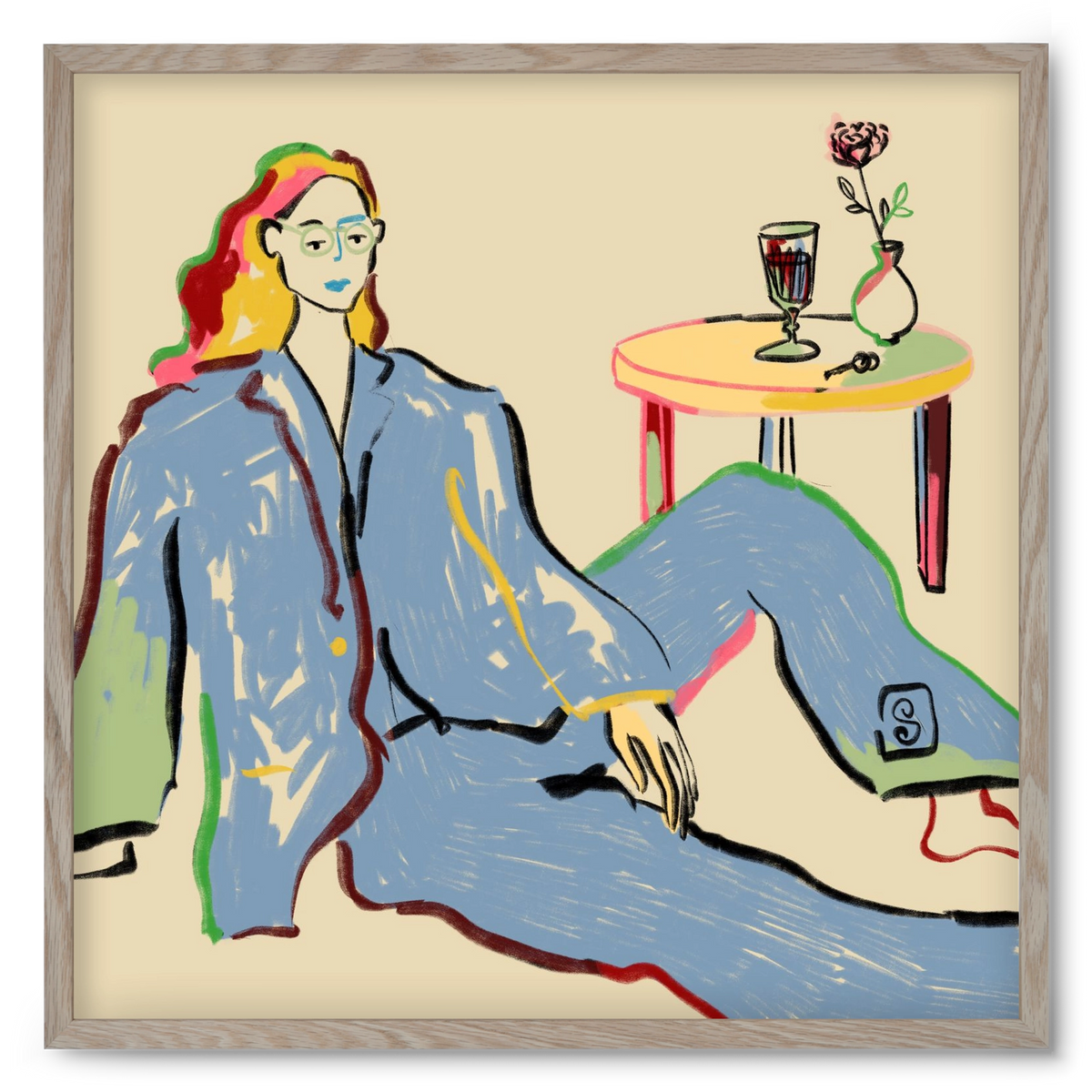 SOLITUDE, 50x50 cm (50x50 cm), Tölgy keret