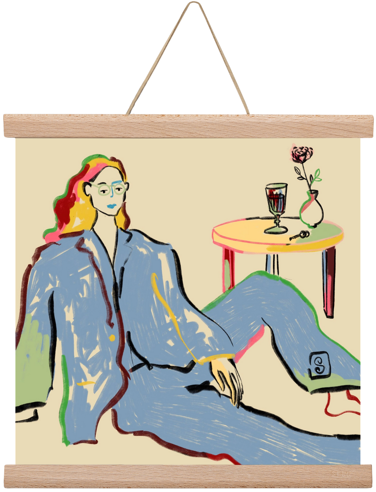 SOLITUDE, 30x30 cm (30x30 cm), Tölgy akasztó