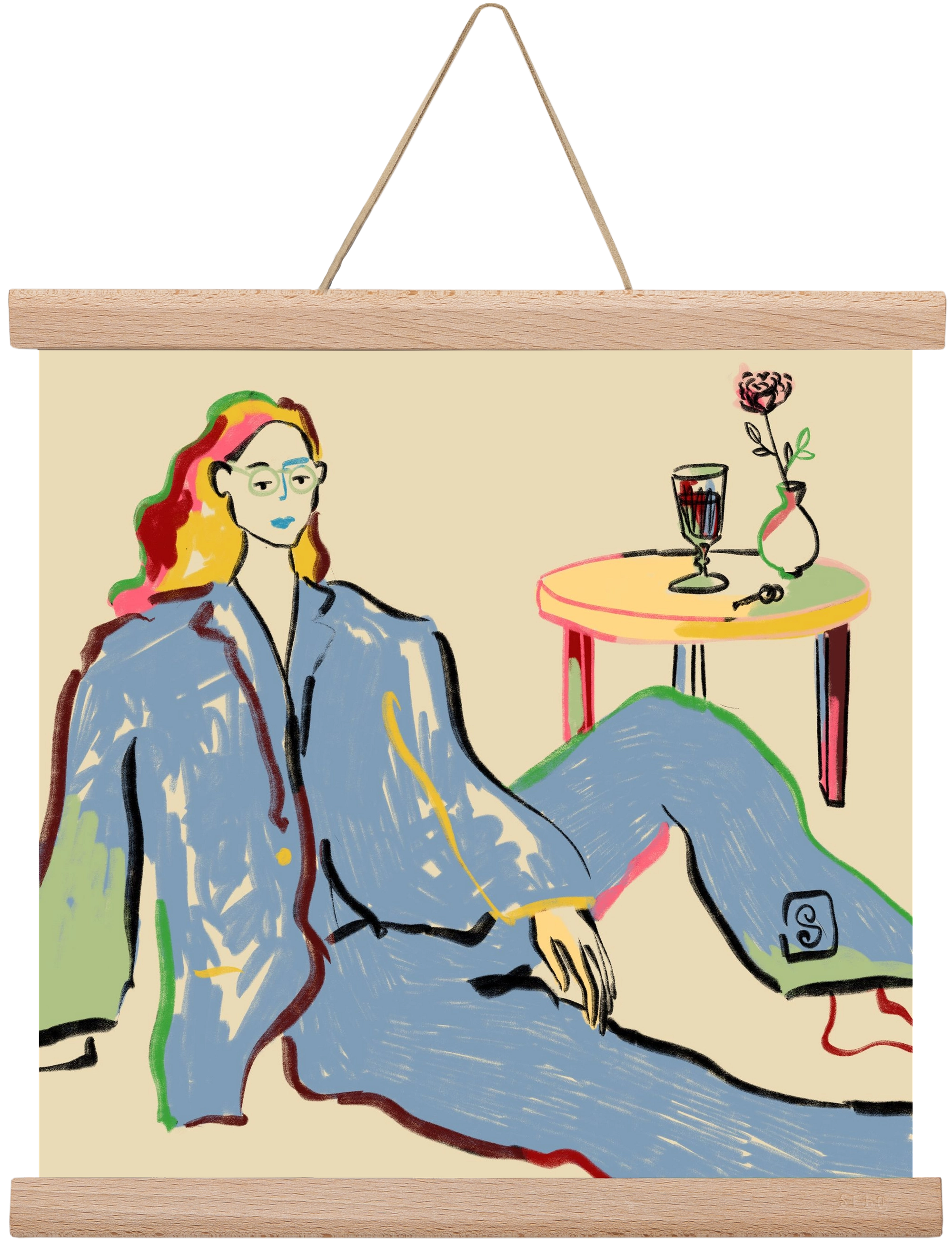 SOLITUDE, 30x30 cm (30x30 cm), Tölgy akasztó