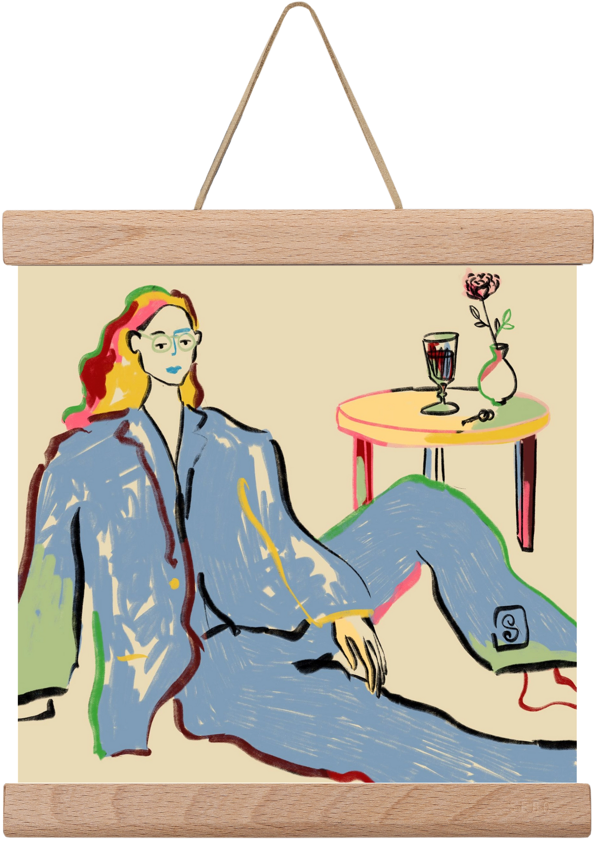 SOLITUDE, 20x20 cm (20x20 cm), Tölgy akasztó