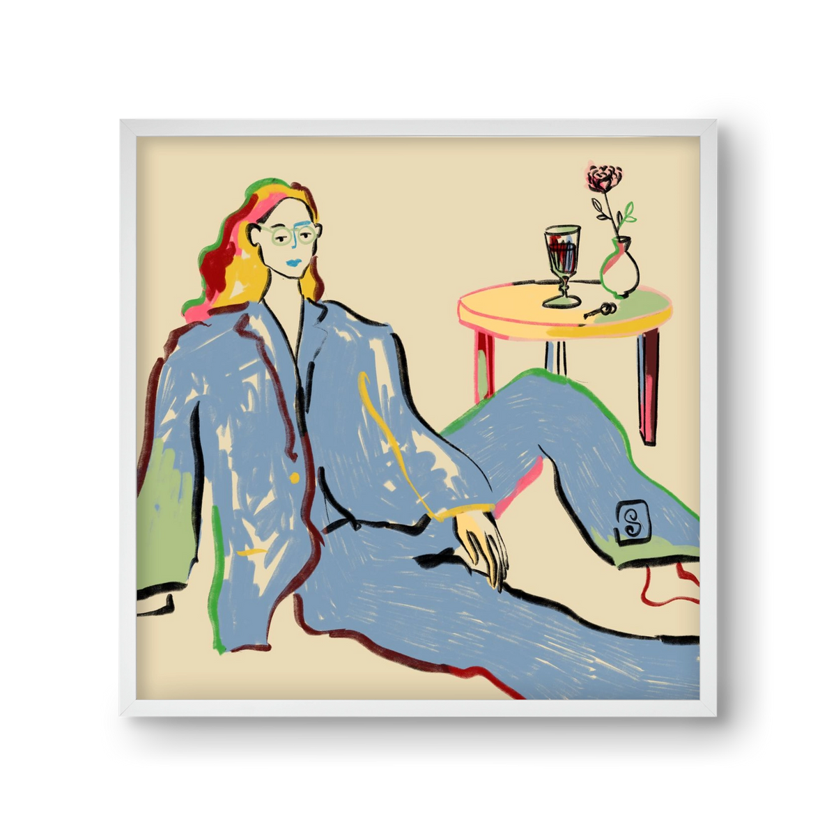 SOLITUDE, 30x30 cm (30x30 cm), Fehér keret