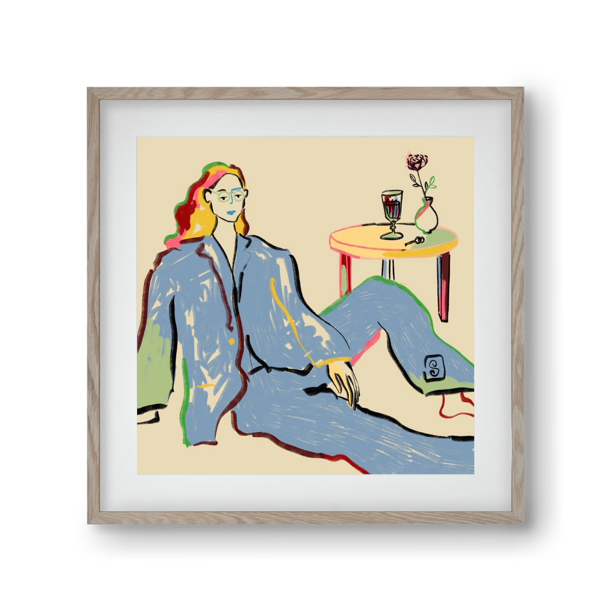 SOLITUDE, 30x30 cm (20x20 cm), Tölgy keret, paszpartuval