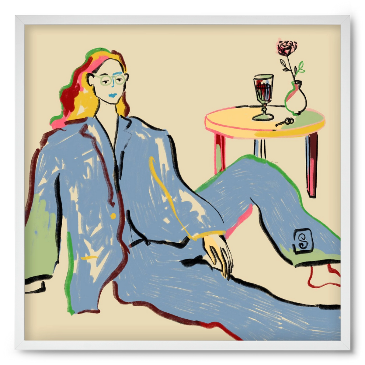 SOLITUDE, 50x50 cm (50x50 cm), Fehér keret