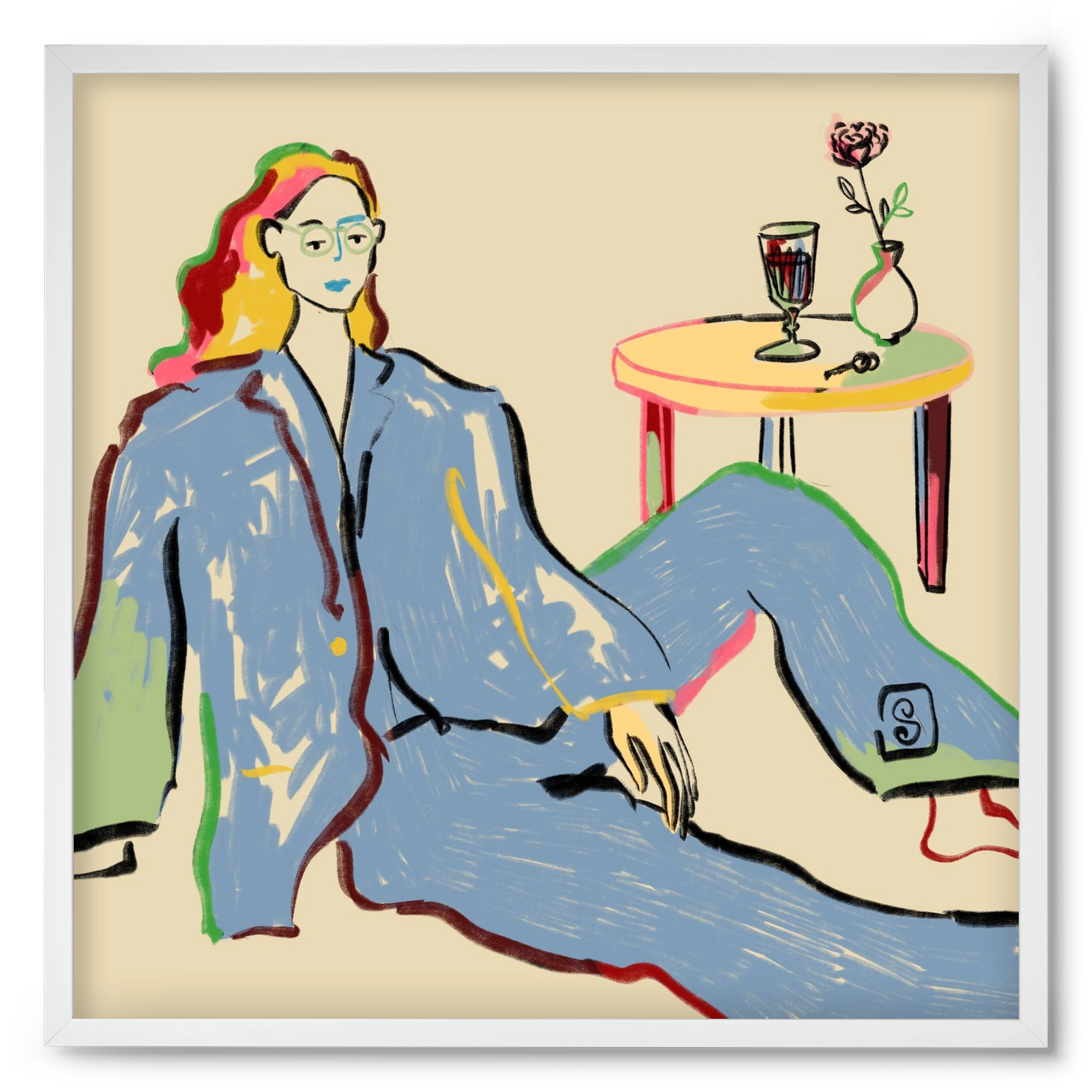 SOLITUDE, 50x50 cm (50x50 cm), Fehér keret