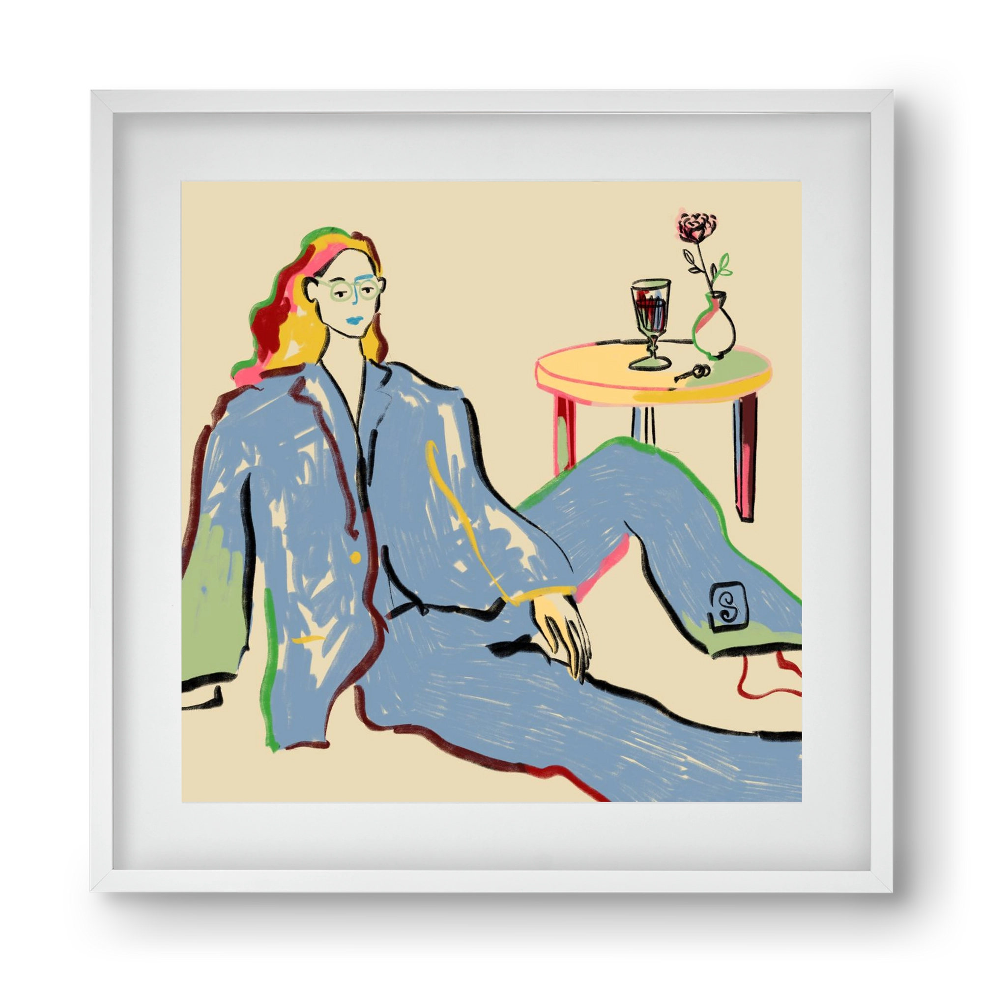 SOLITUDE, 40x40 cm (30x30 cm), Fehér keret, paszpartuval